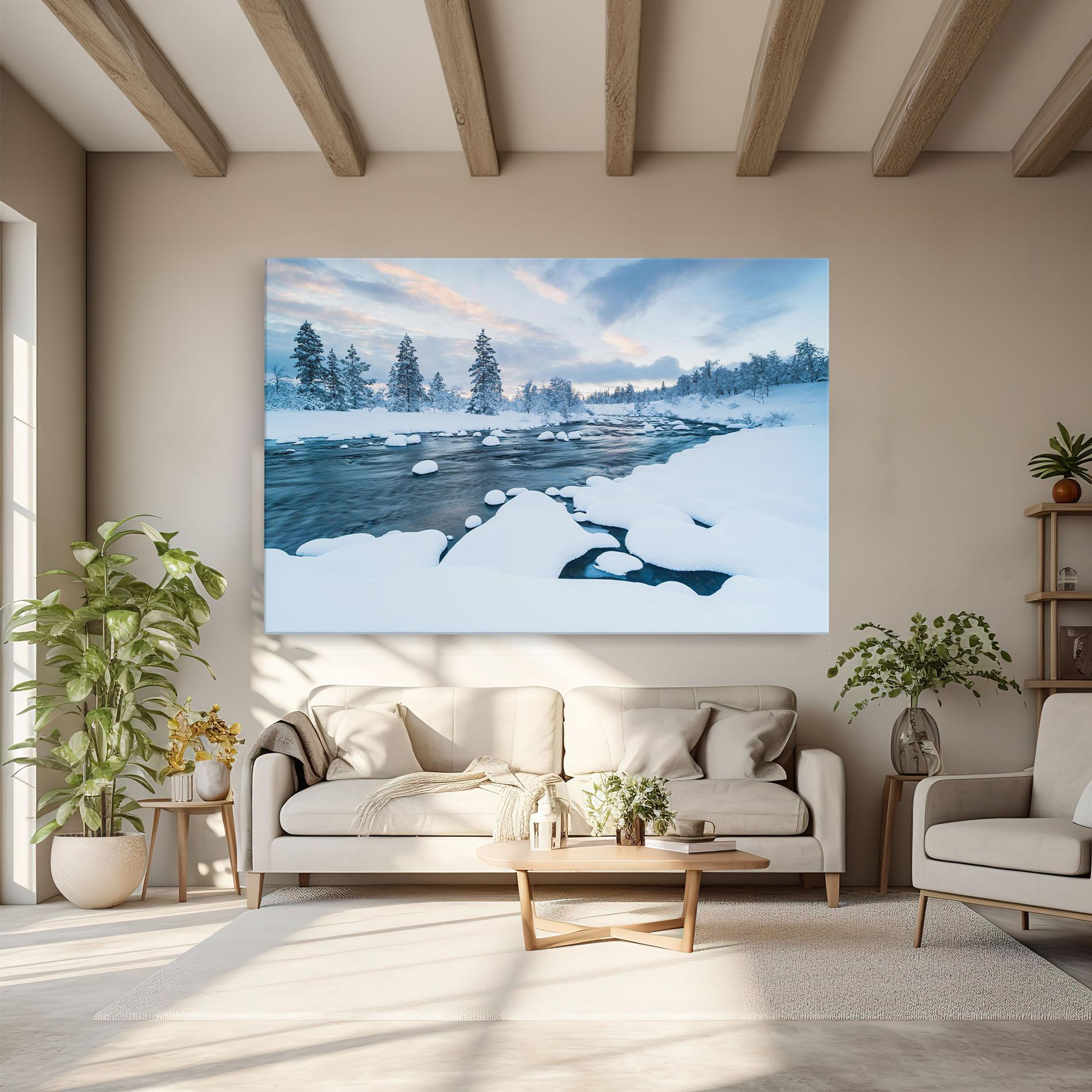 Vászonkép Winter River mockup 6