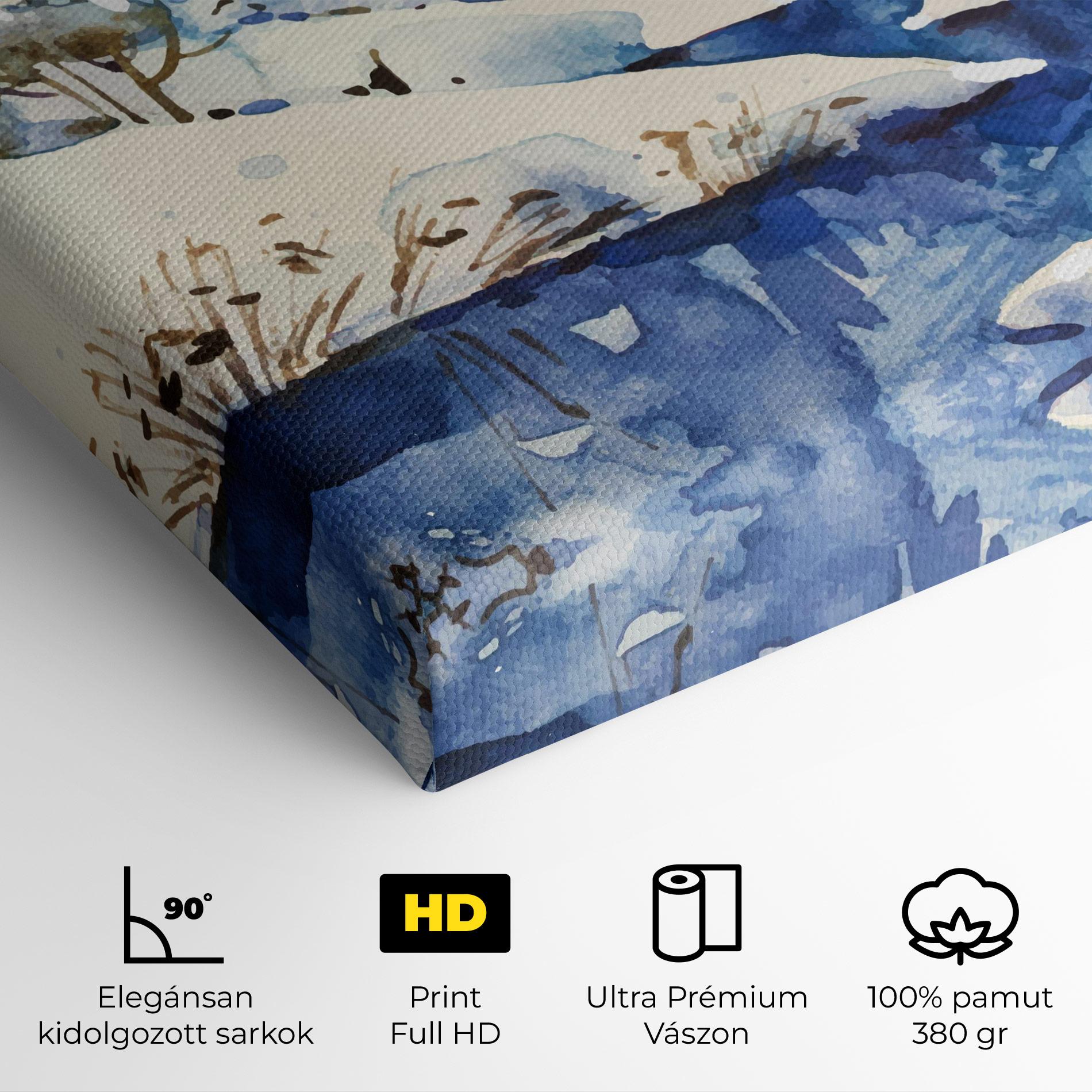 Vászonkép Blue Trees Winter mockup 4