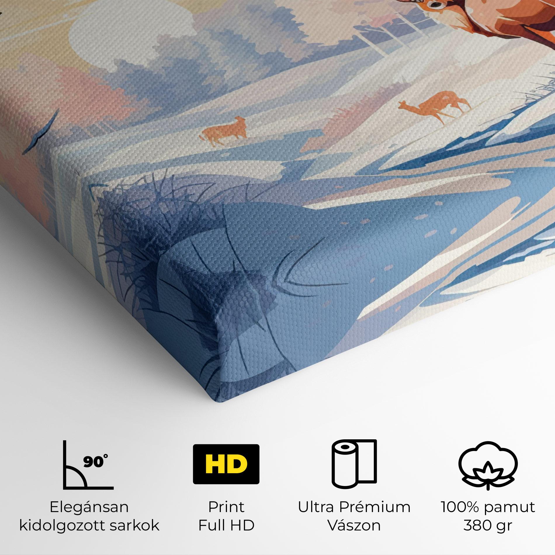 Vászonkép Winter Deer Art mockup 4