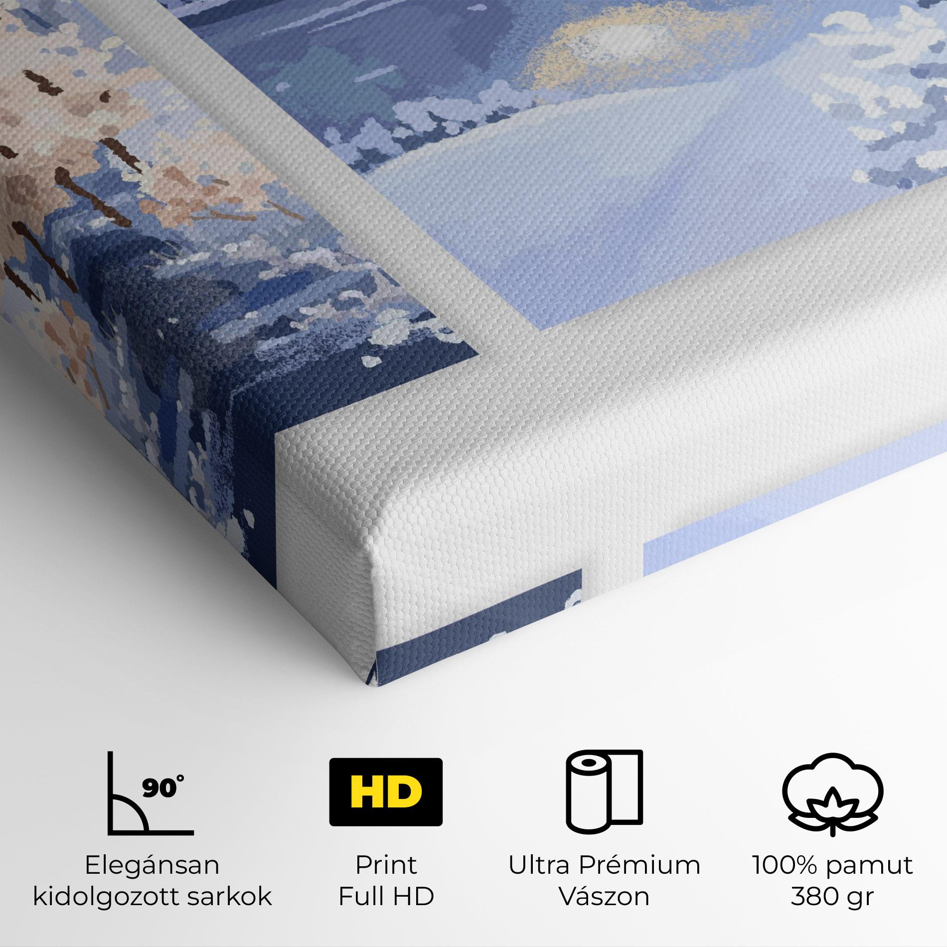 Vászonkép Winter_landscape_with_forest_and_field_vector_illustration14 mockup 4