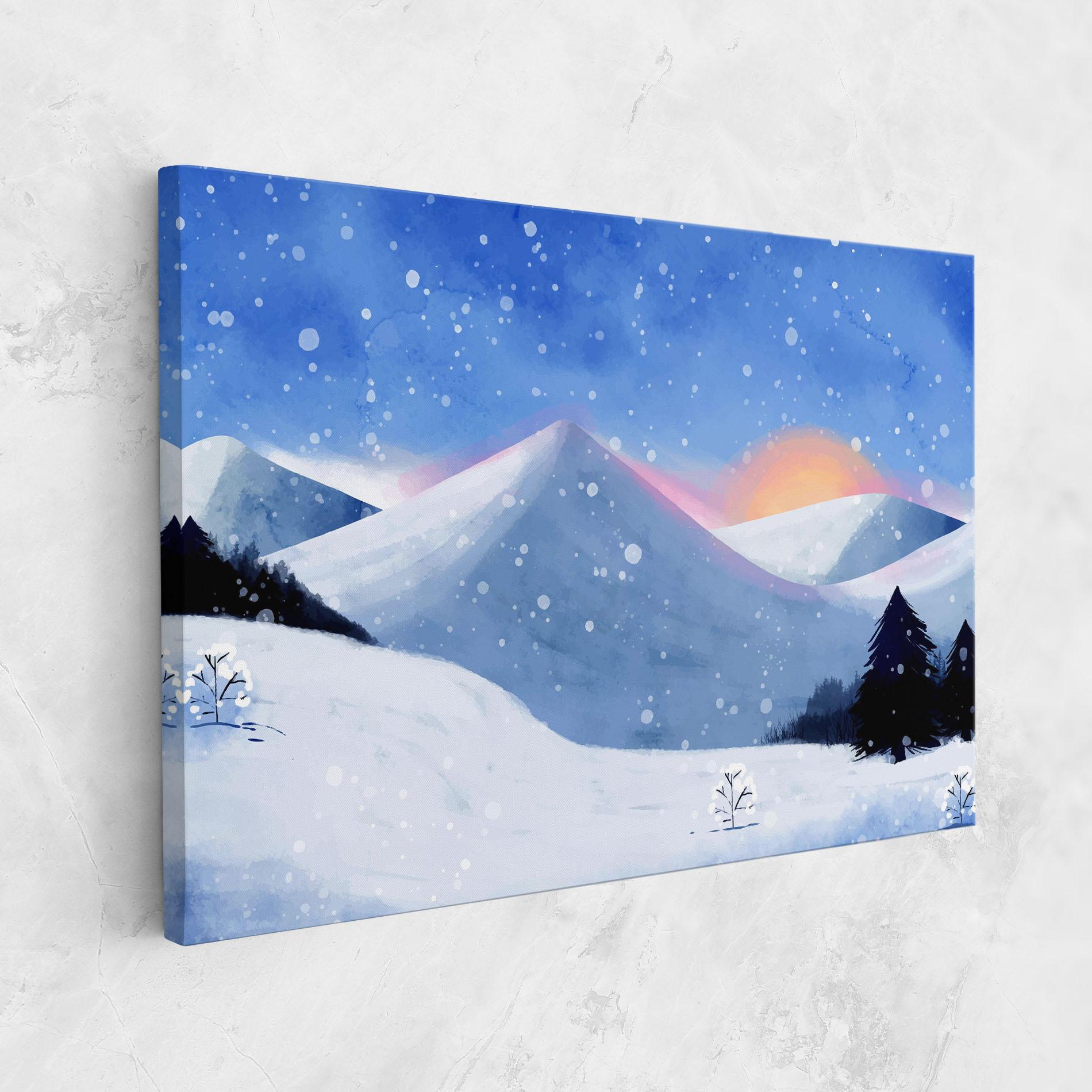Vászonkép Mountain Snow Art mockup 1