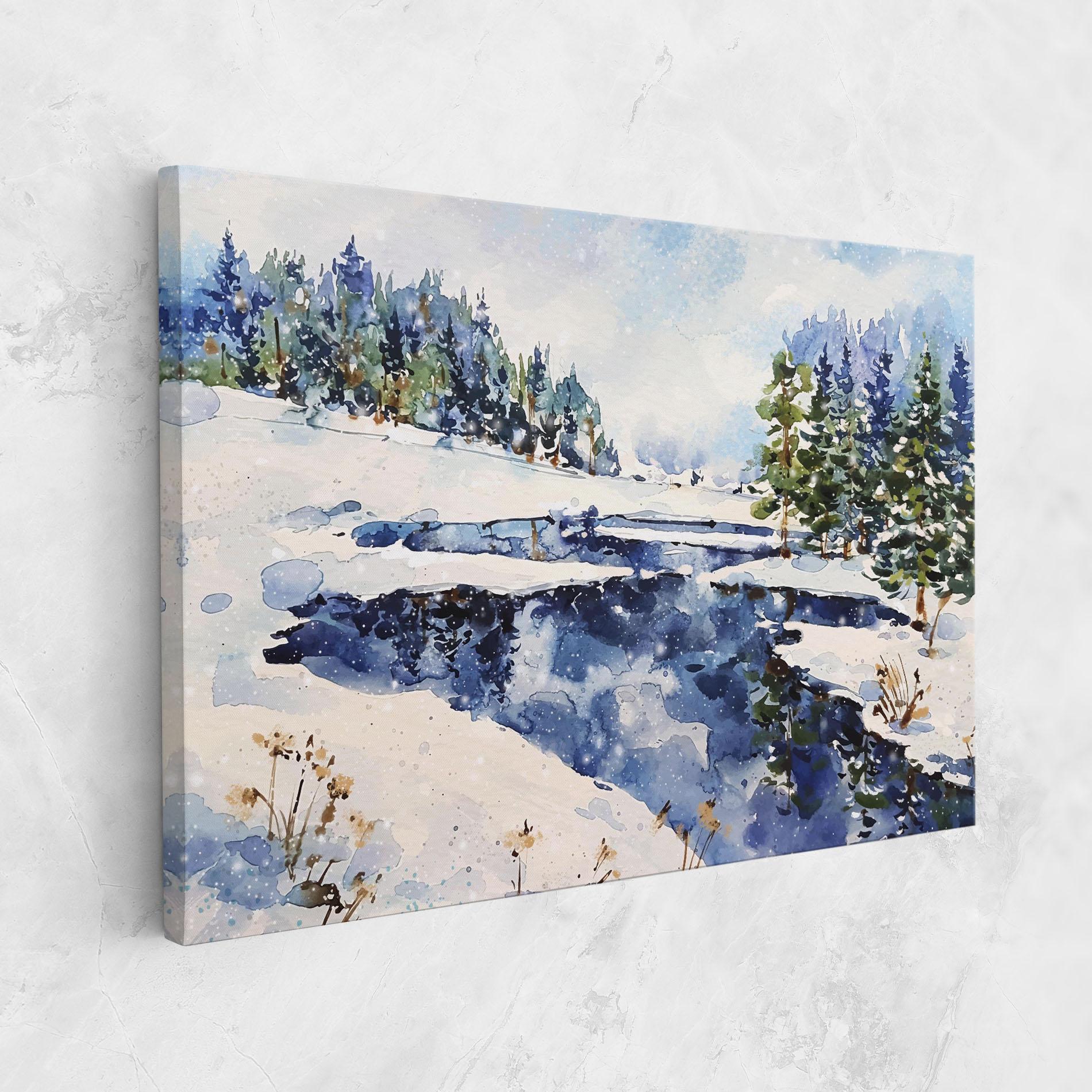 Vászonkép Winter Painting mockup 1