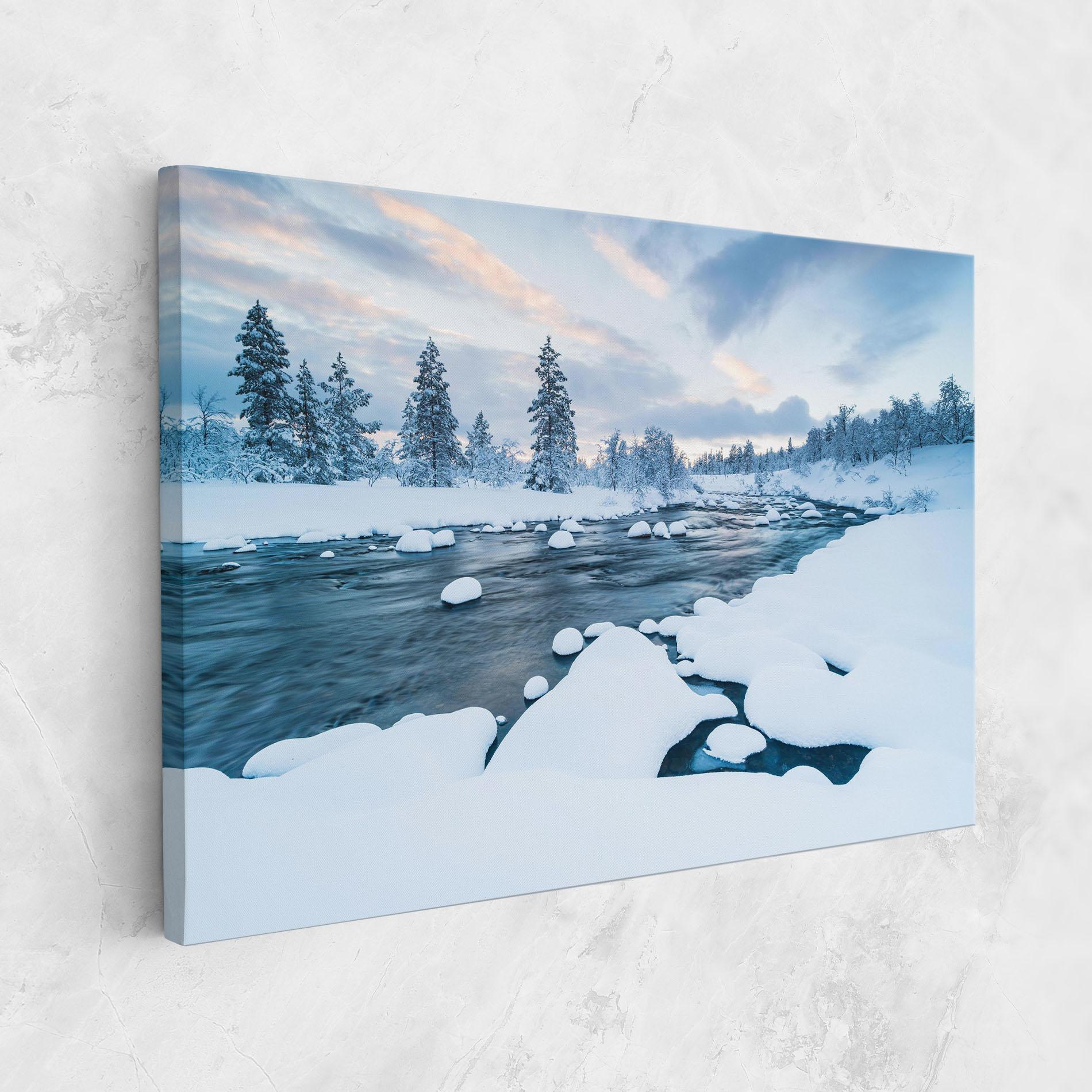 Vászonkép Winter River mockup 1