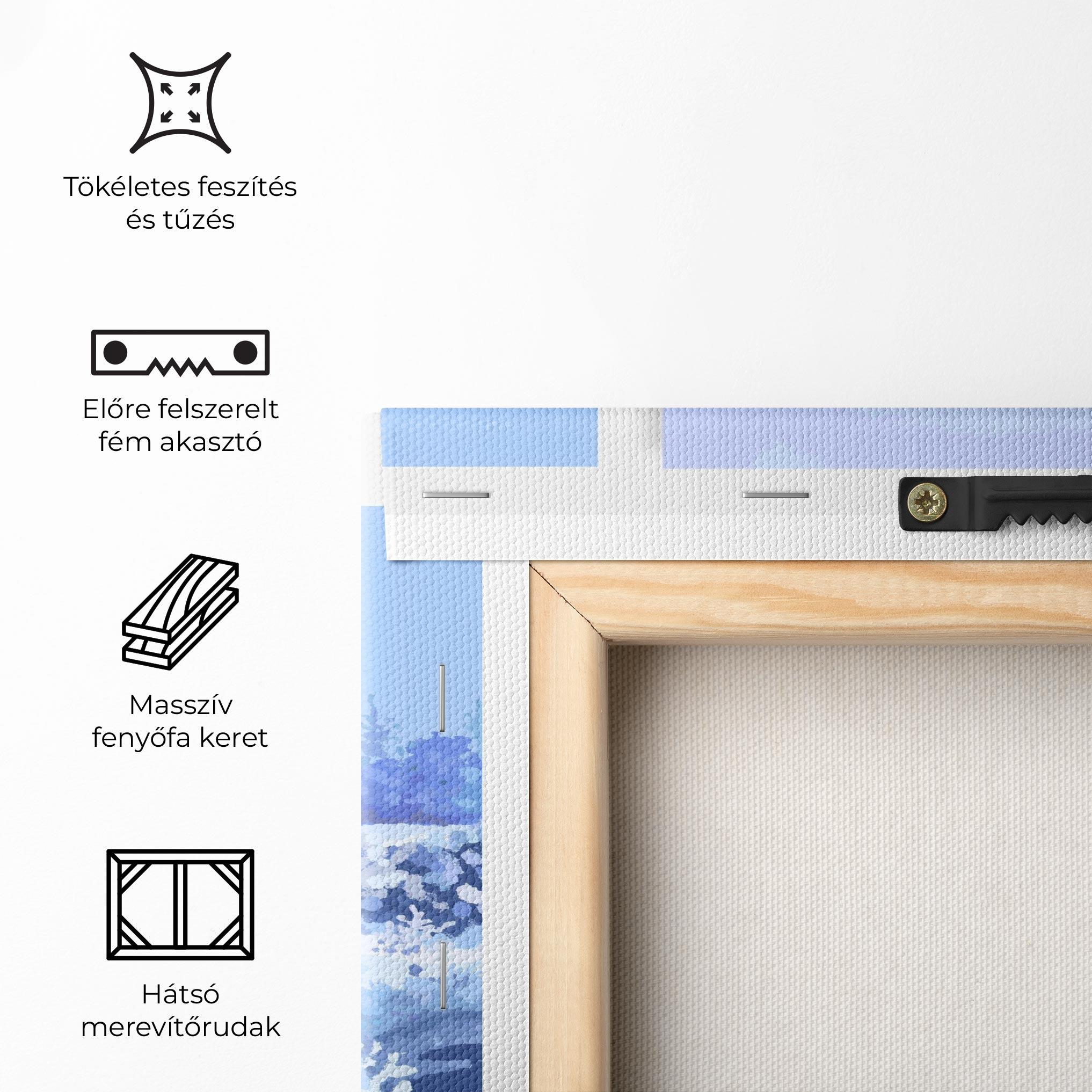 Vászonkép Winter_landscape_with_forest_and_field_vector_illustration14 mockup 5