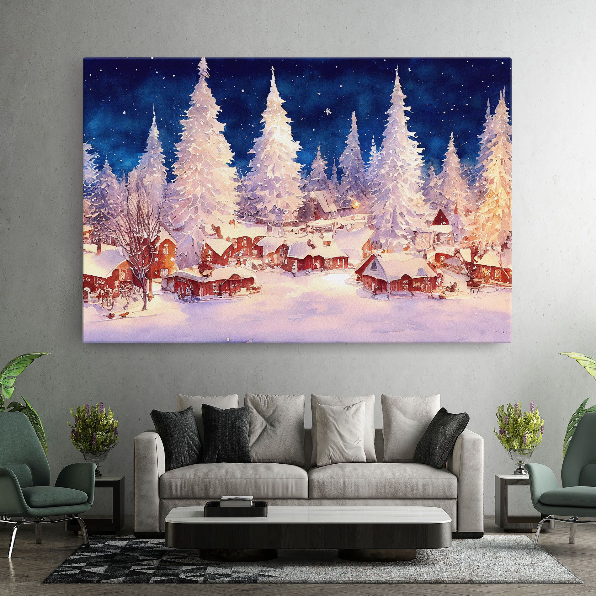 Snow Falling Painting mockup 7