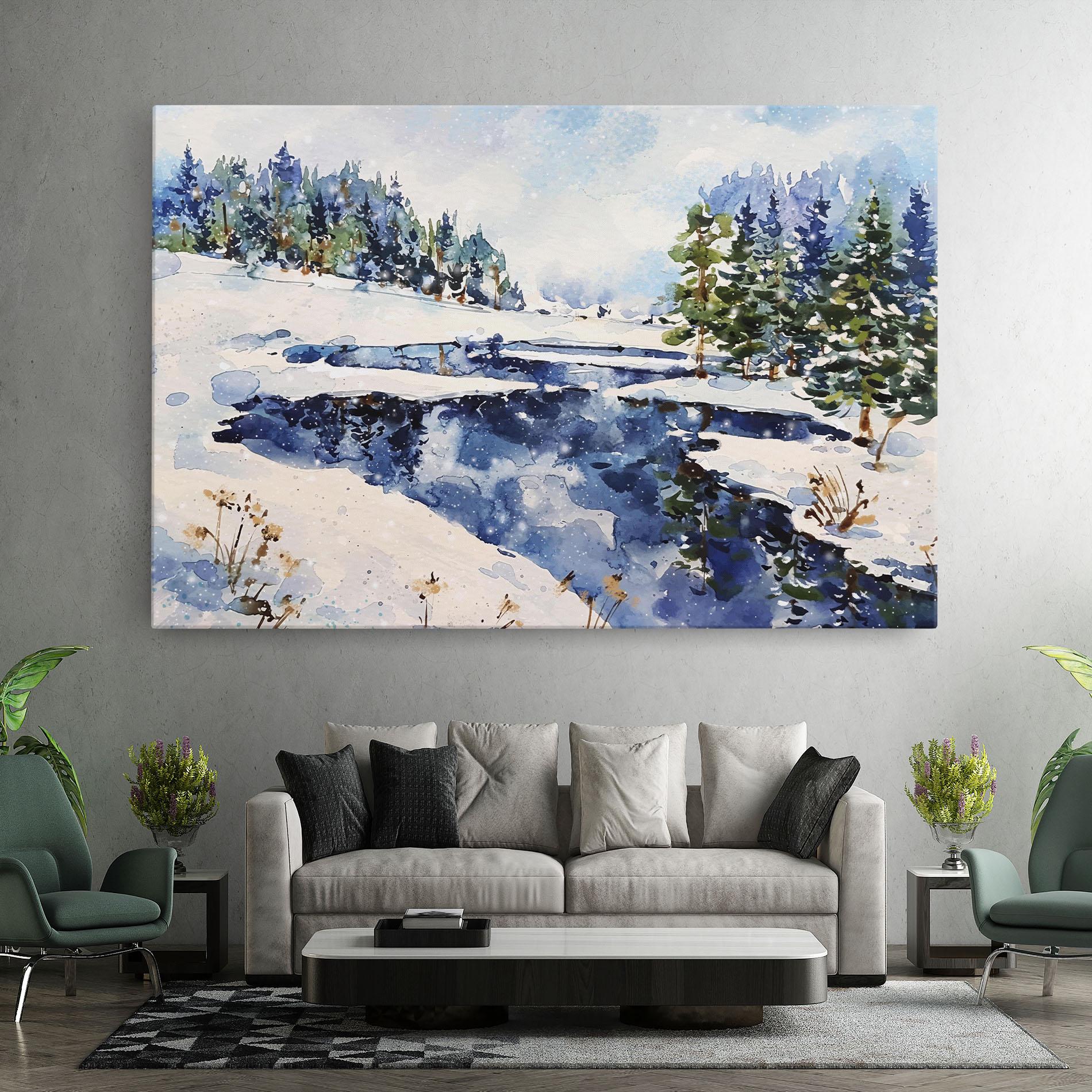 Vászonkép Winter Painting mockup 7
