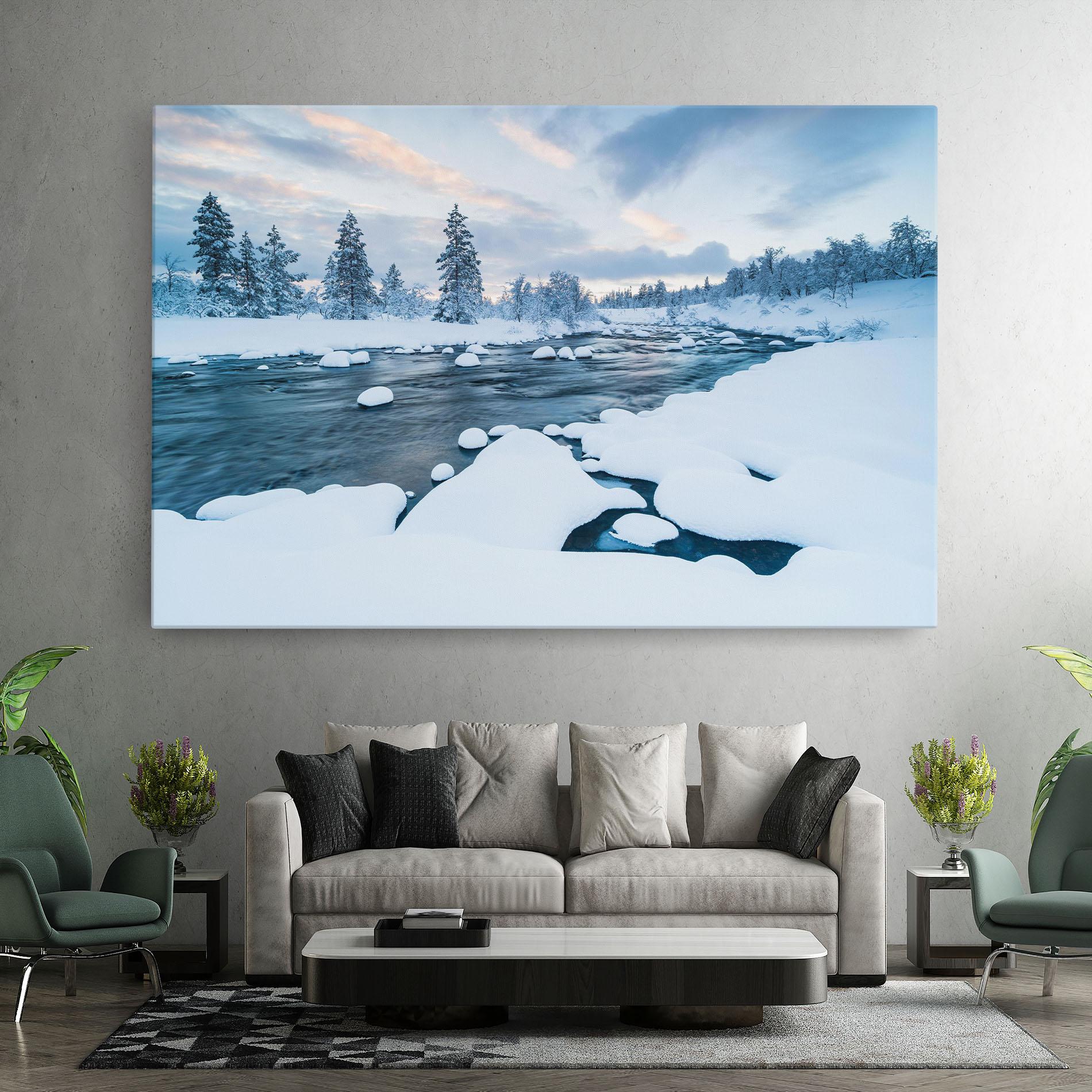 Vászonkép Winter River mockup 7