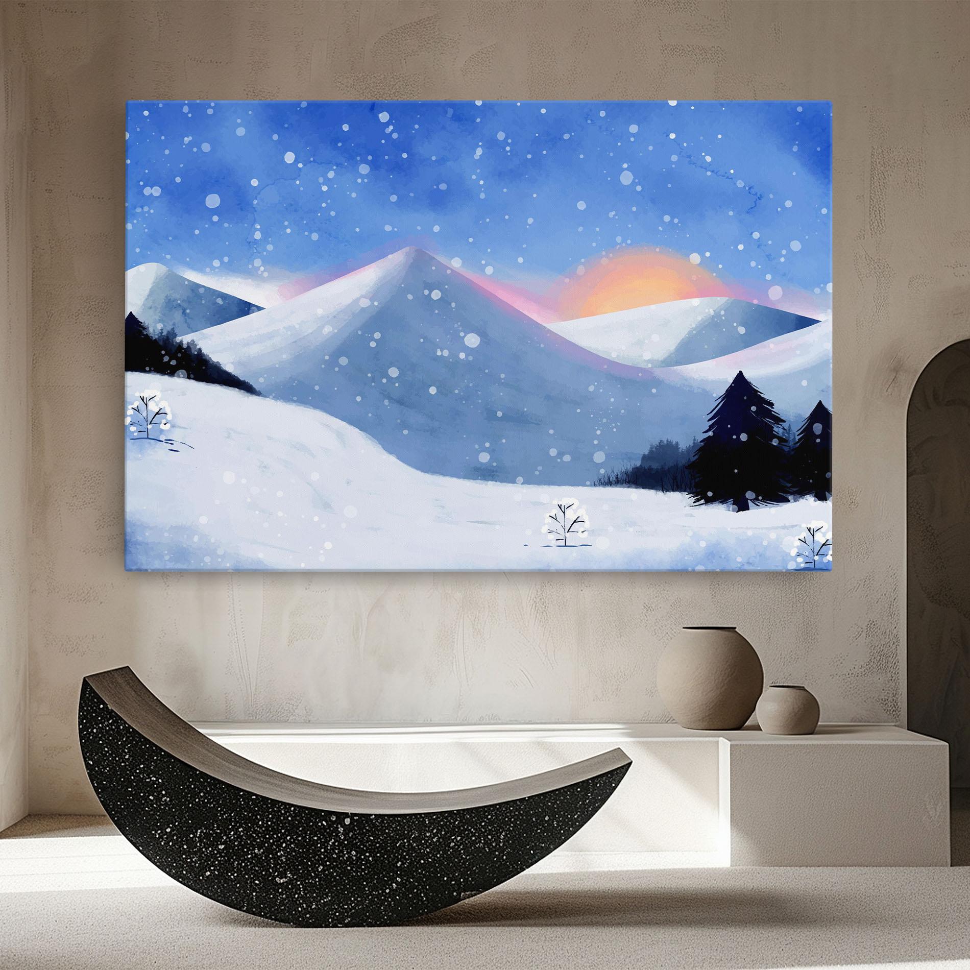 Vászonkép Mountain Snow Art mockup 8