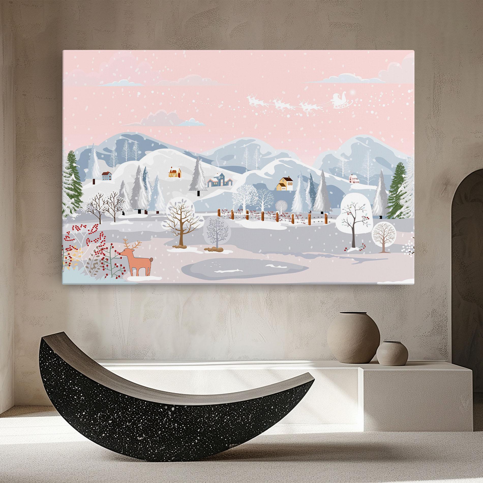 Vászonkép Pink Sky Winter mockup 8