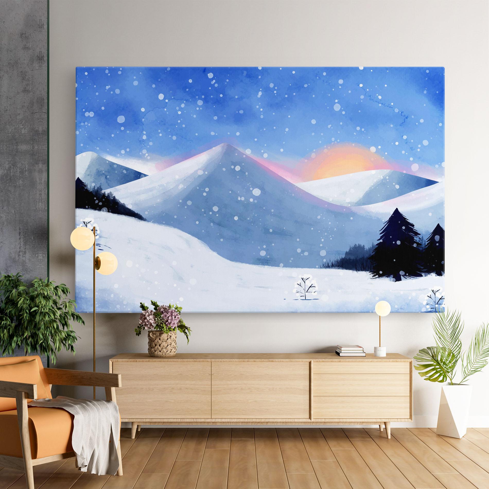Vászonkép Mountain Snow Art mockup 9