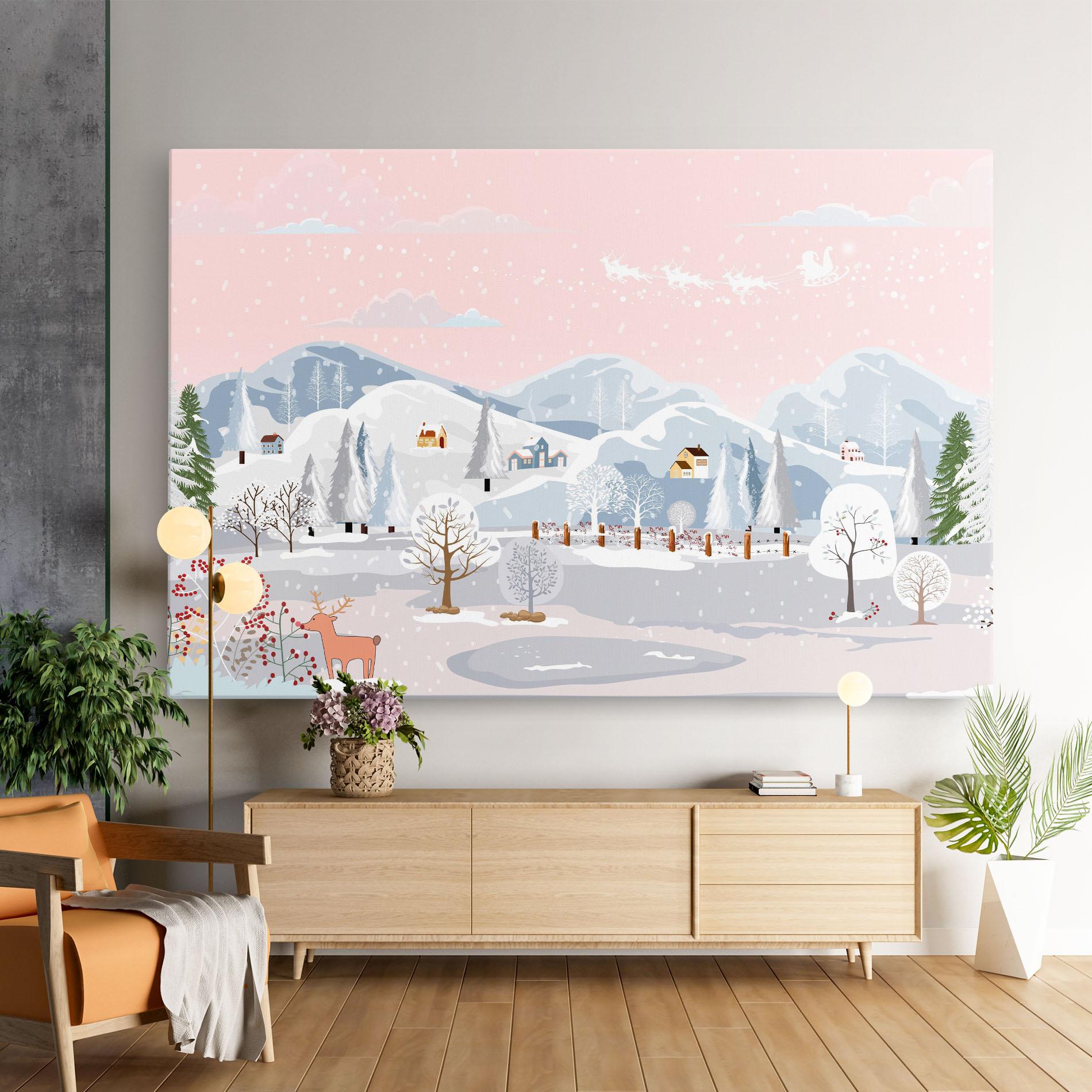 Vászonkép Pink Sky Winter mockup 9