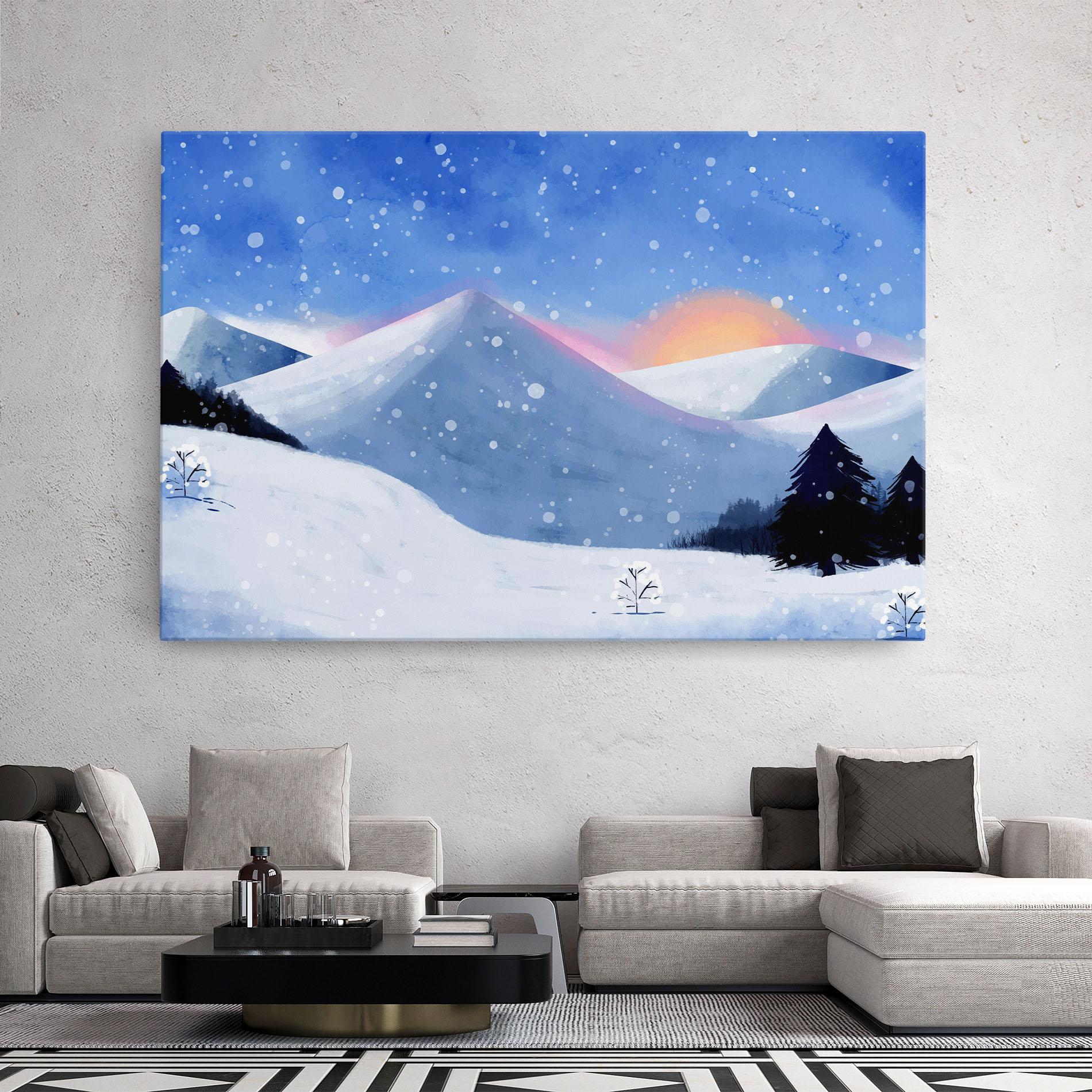 Vászonkép Mountain Snow Art mockup 2