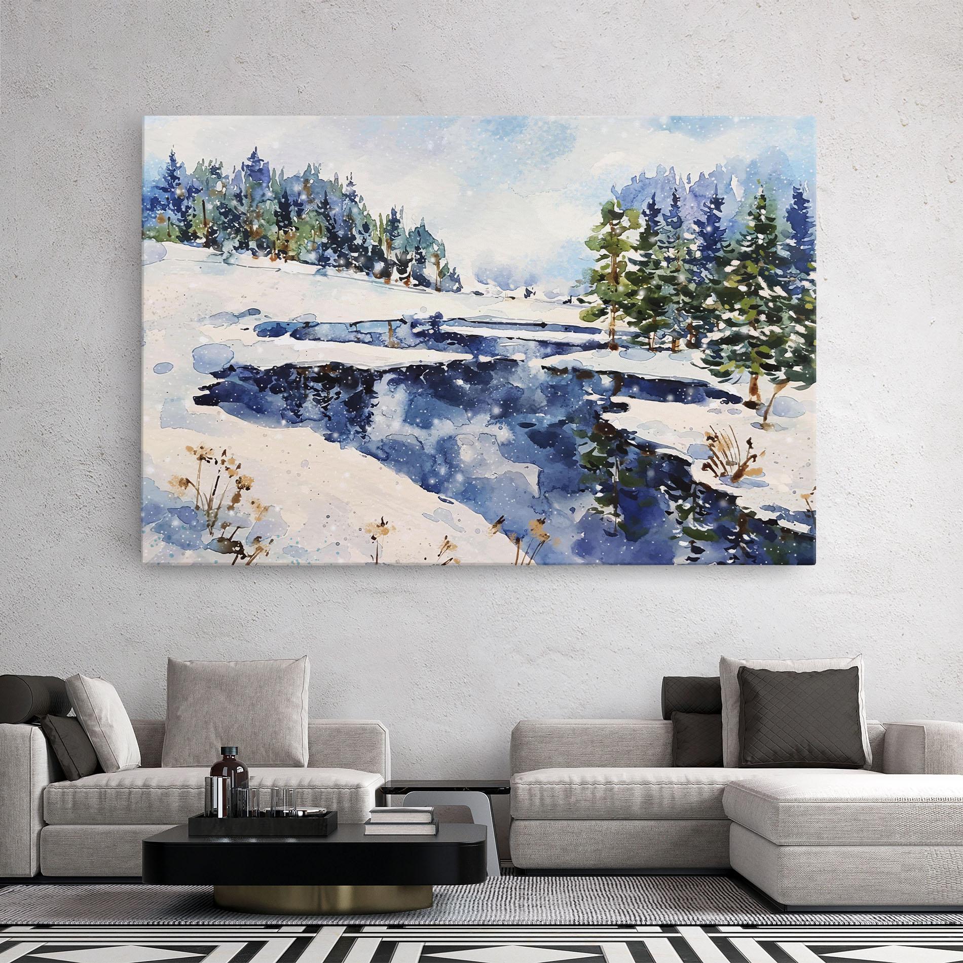 Vászonkép Winter Painting mockup 2