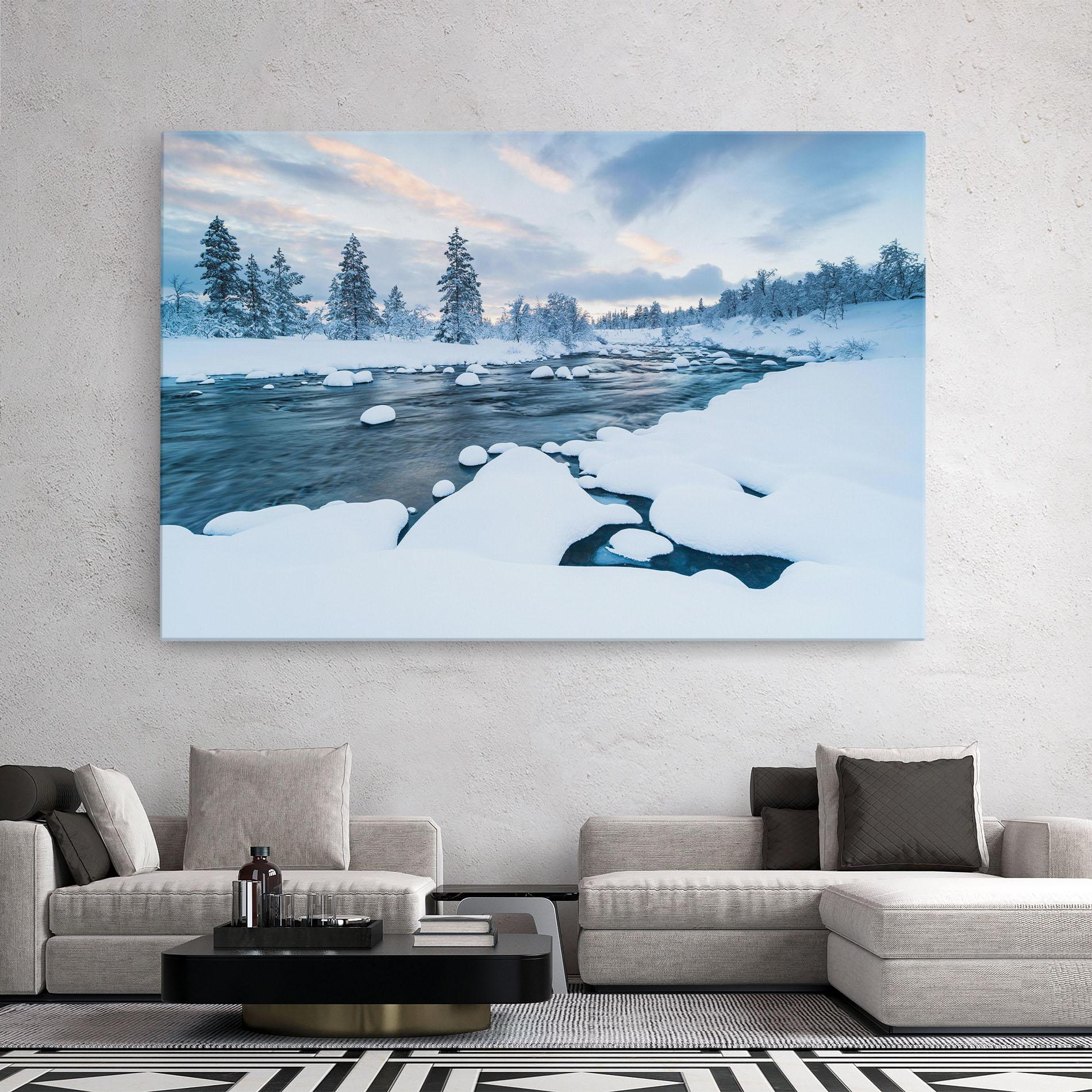 Vászonkép Winter River mockup 2