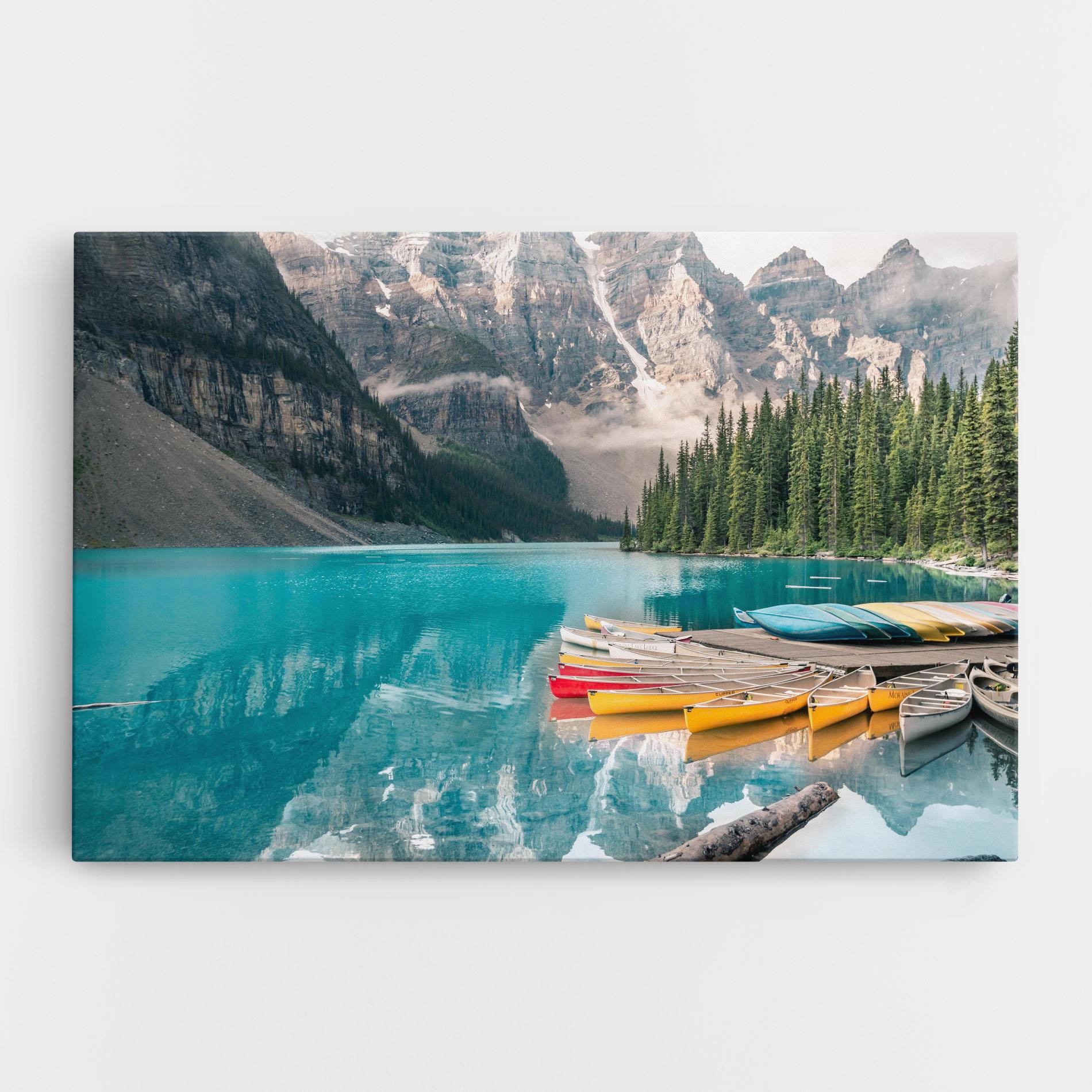 Vászonkép Beautiful Moraine Lake mockup 0