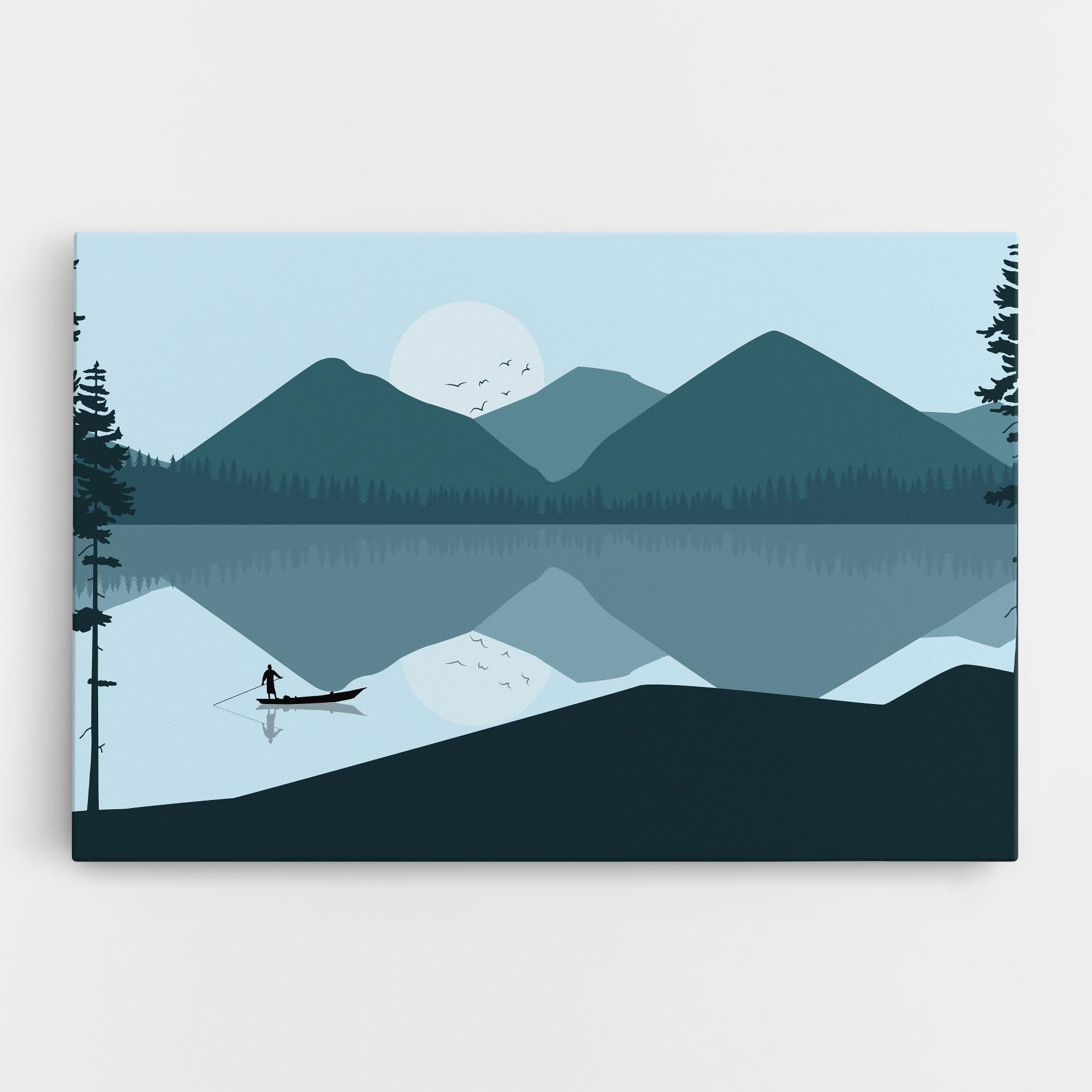 Vászonkép Blue Light Lake mockup 0