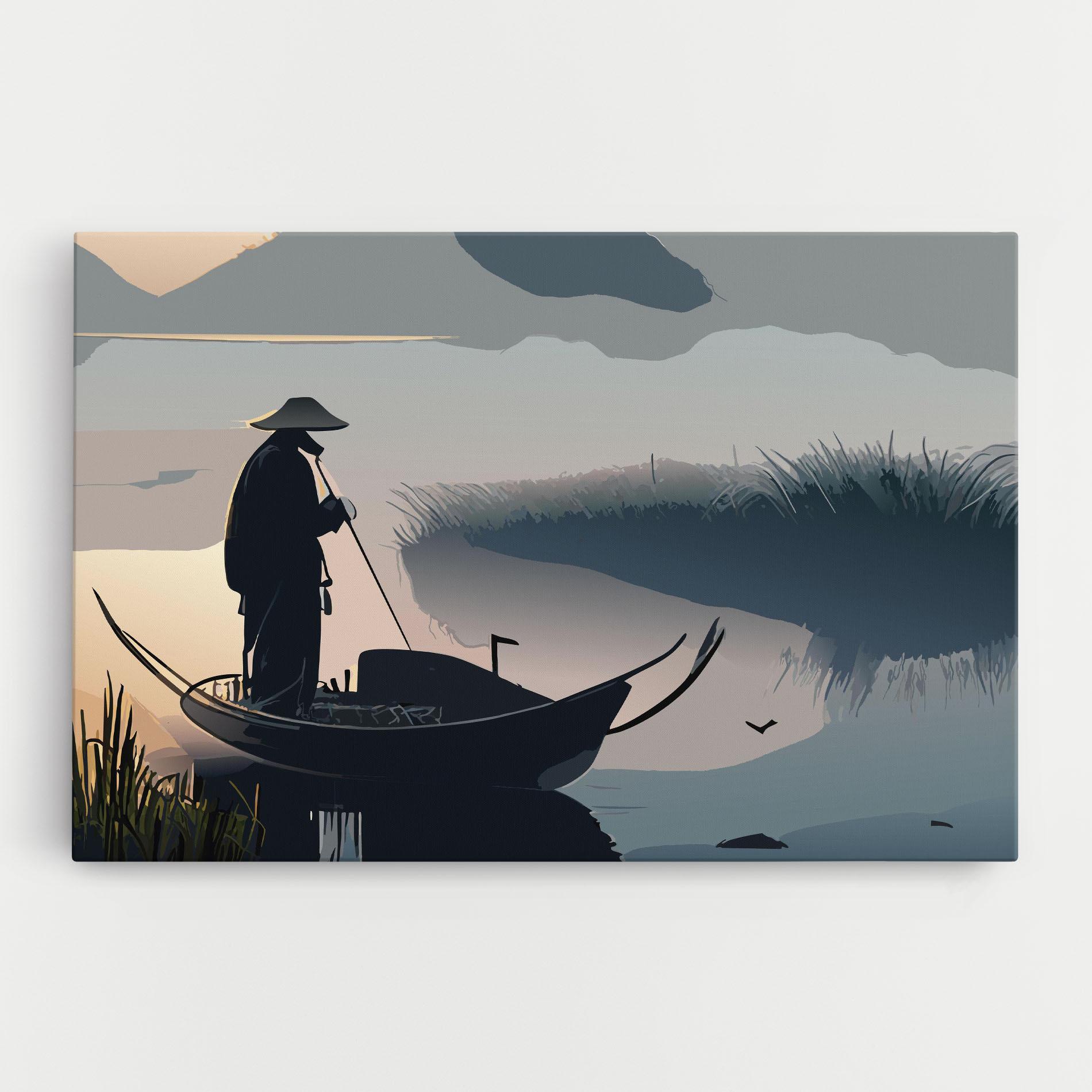 Vászonkép Japan Lake Man mockup 0