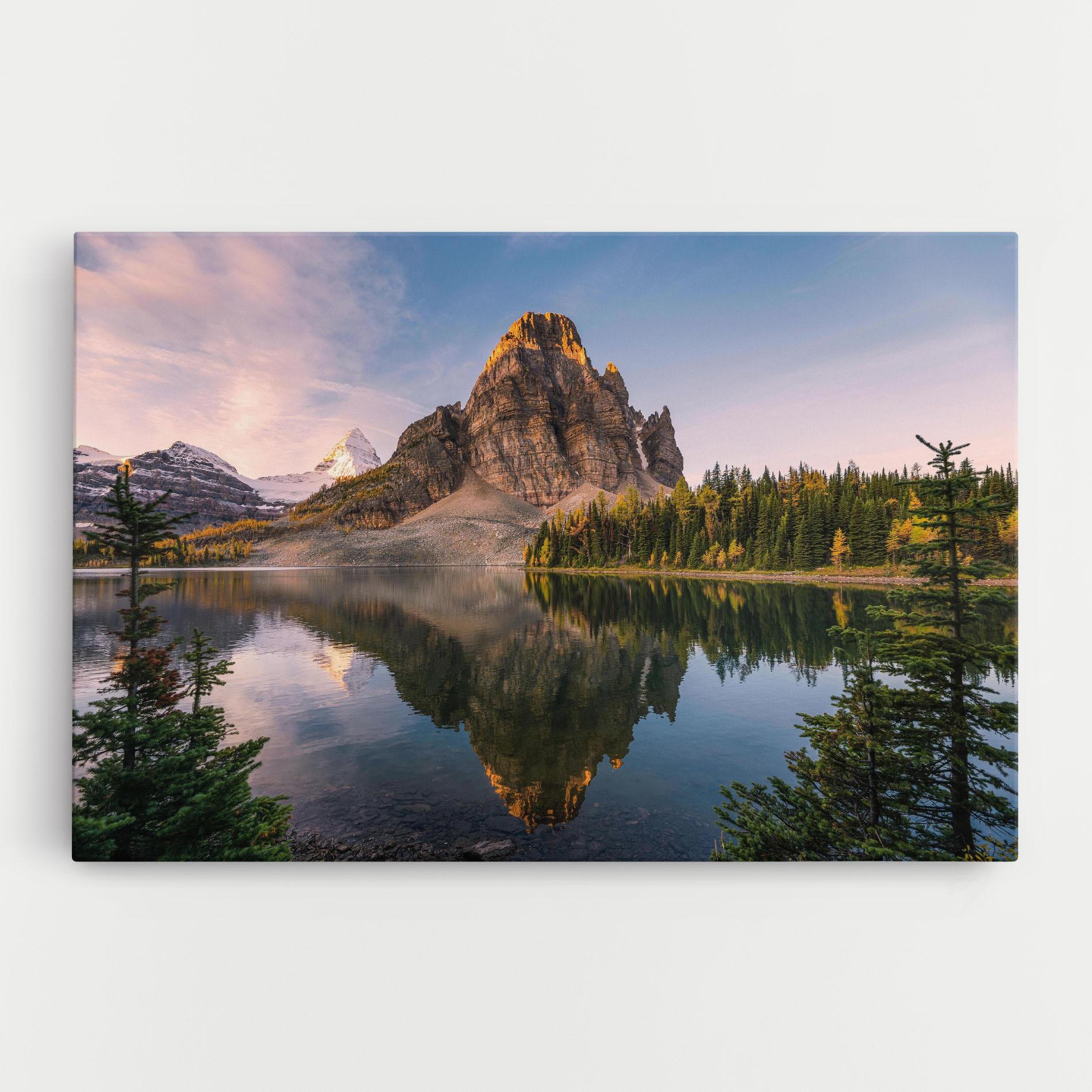 Vászonkép Mountain Sunrise Lake mockup 0