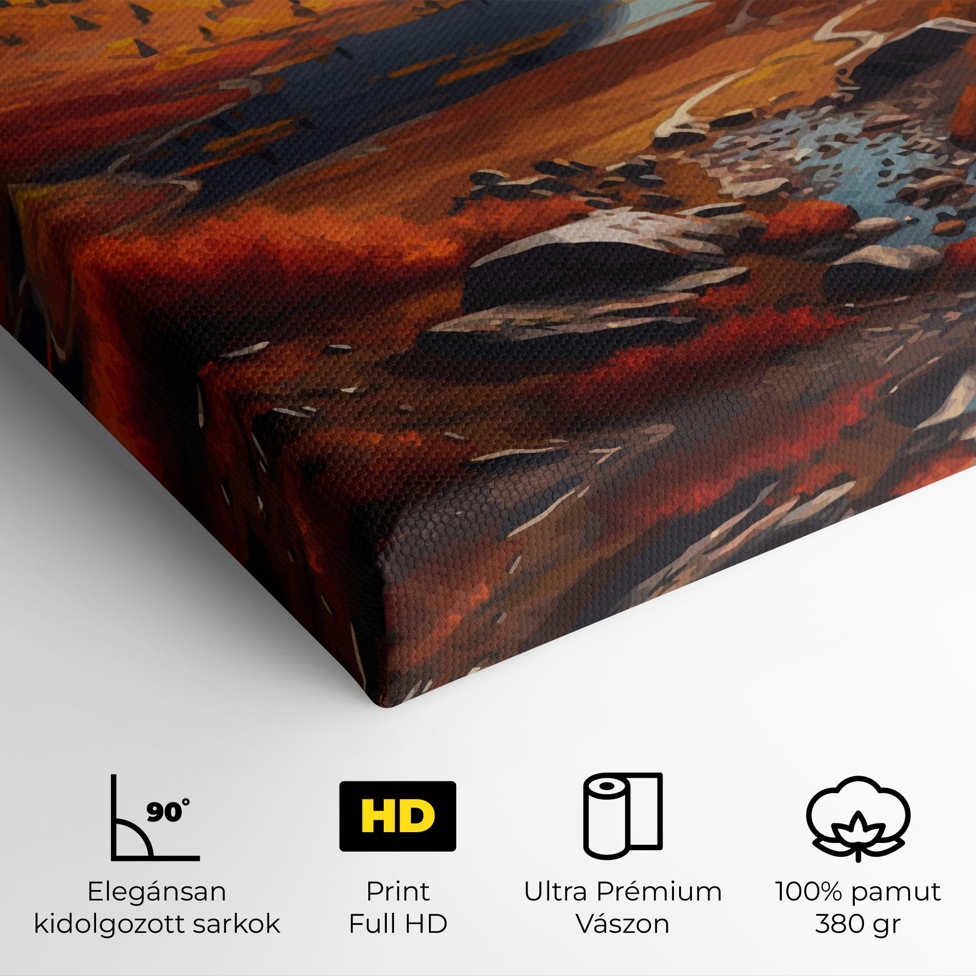 Vászonkép Autumn Field Lake mockup 4