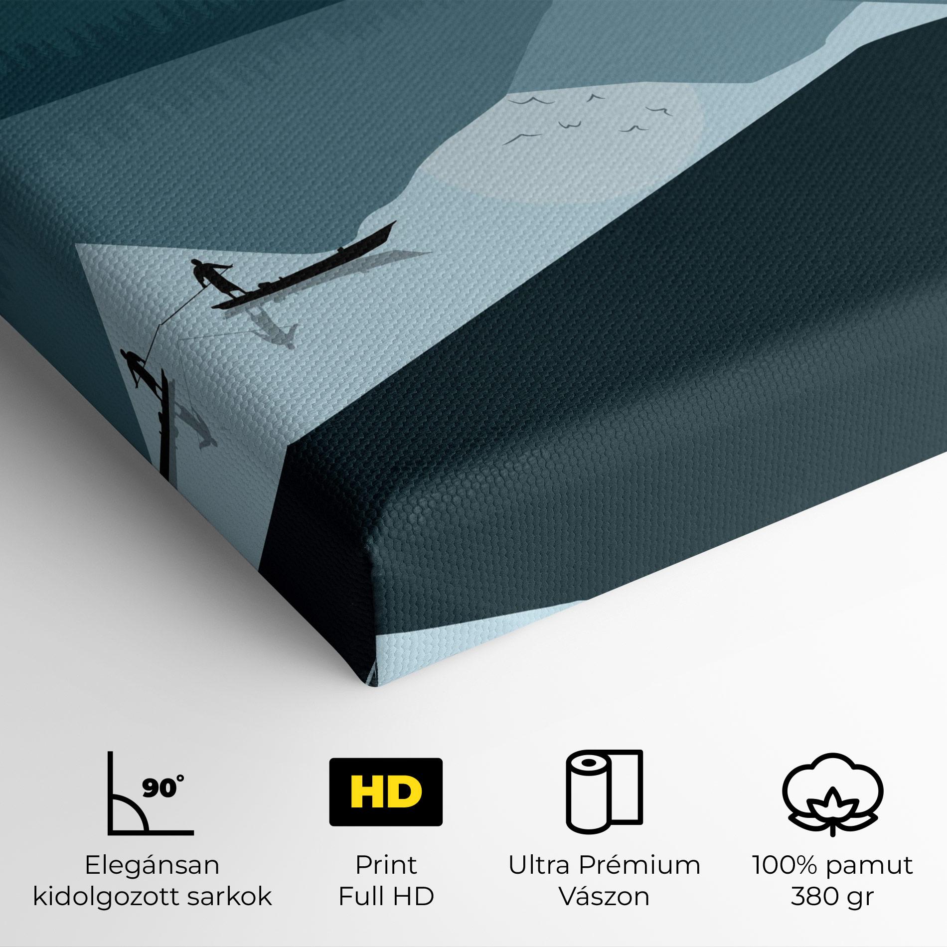 Vászonkép Blue Light Lake mockup 4