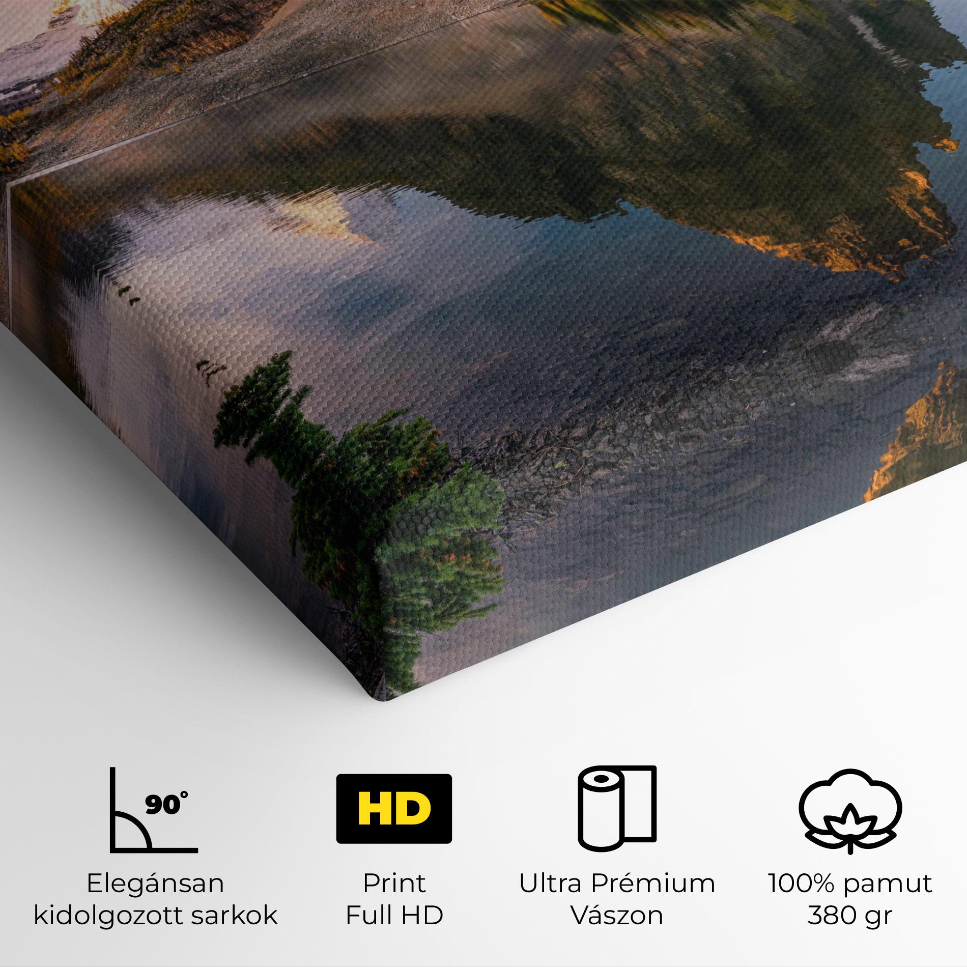 Vászonkép Mountain Sunrise Lake mockup 4