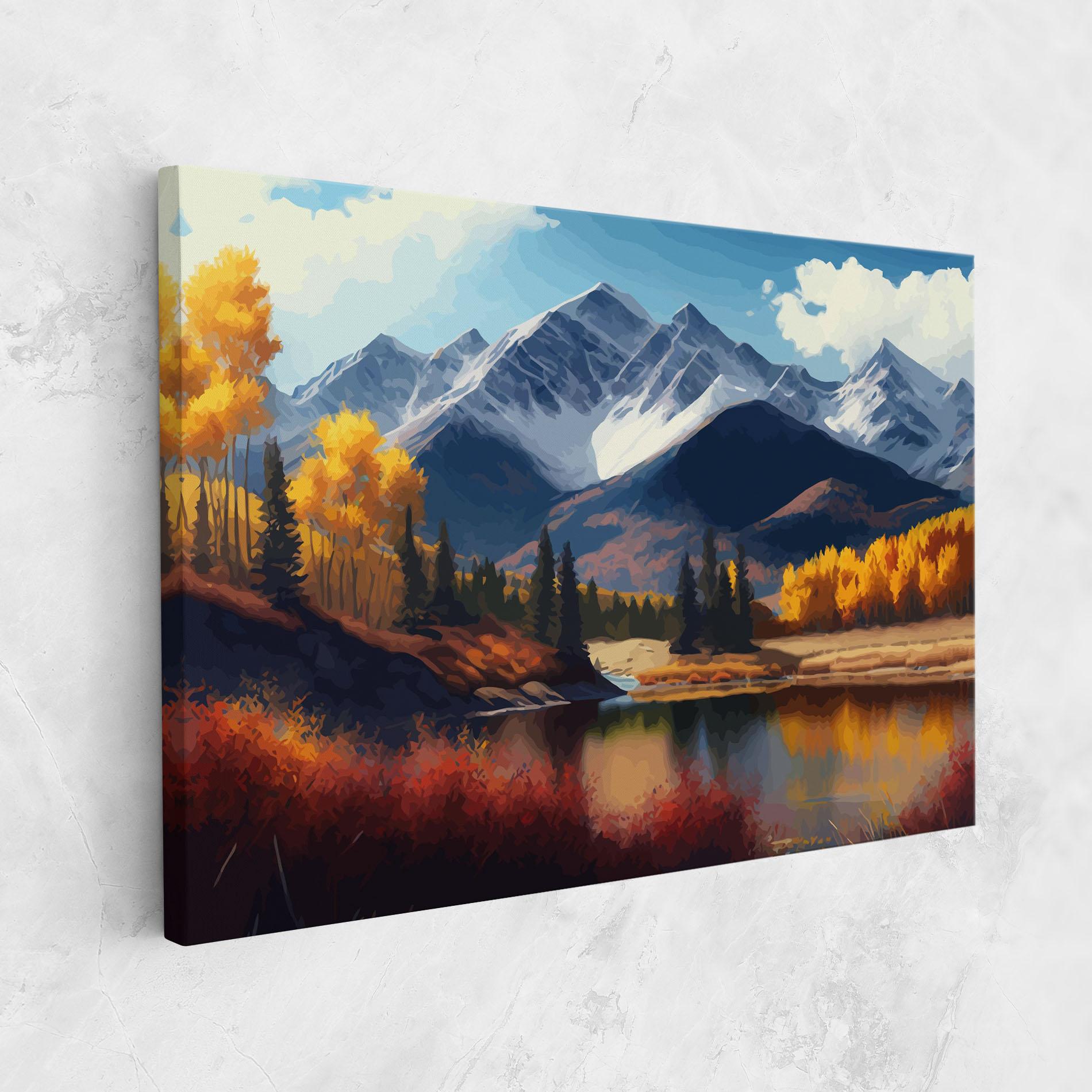 Vászonkép Lake Autumn View mockup 1