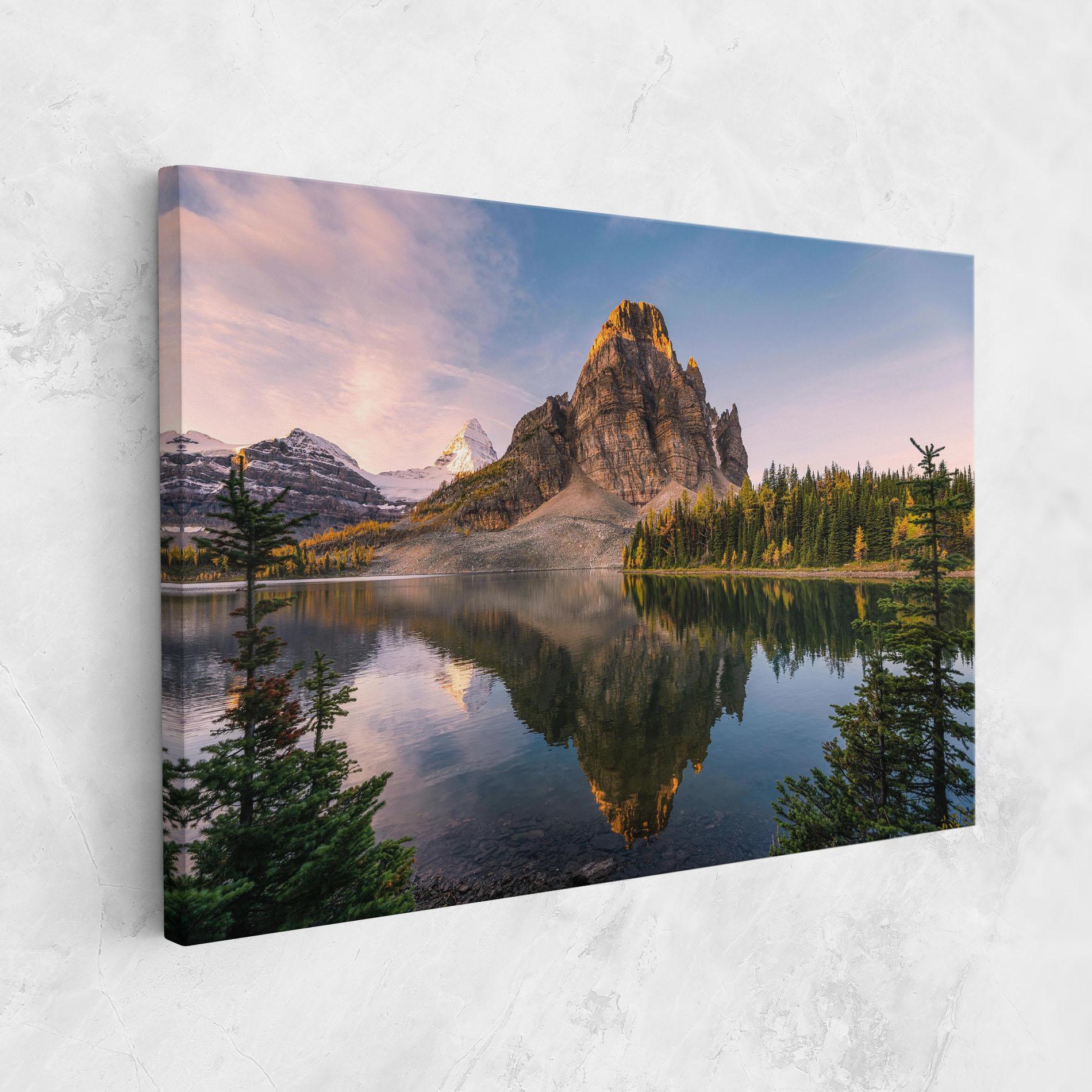 Vászonkép Mountain Sunrise Lake mockup 1