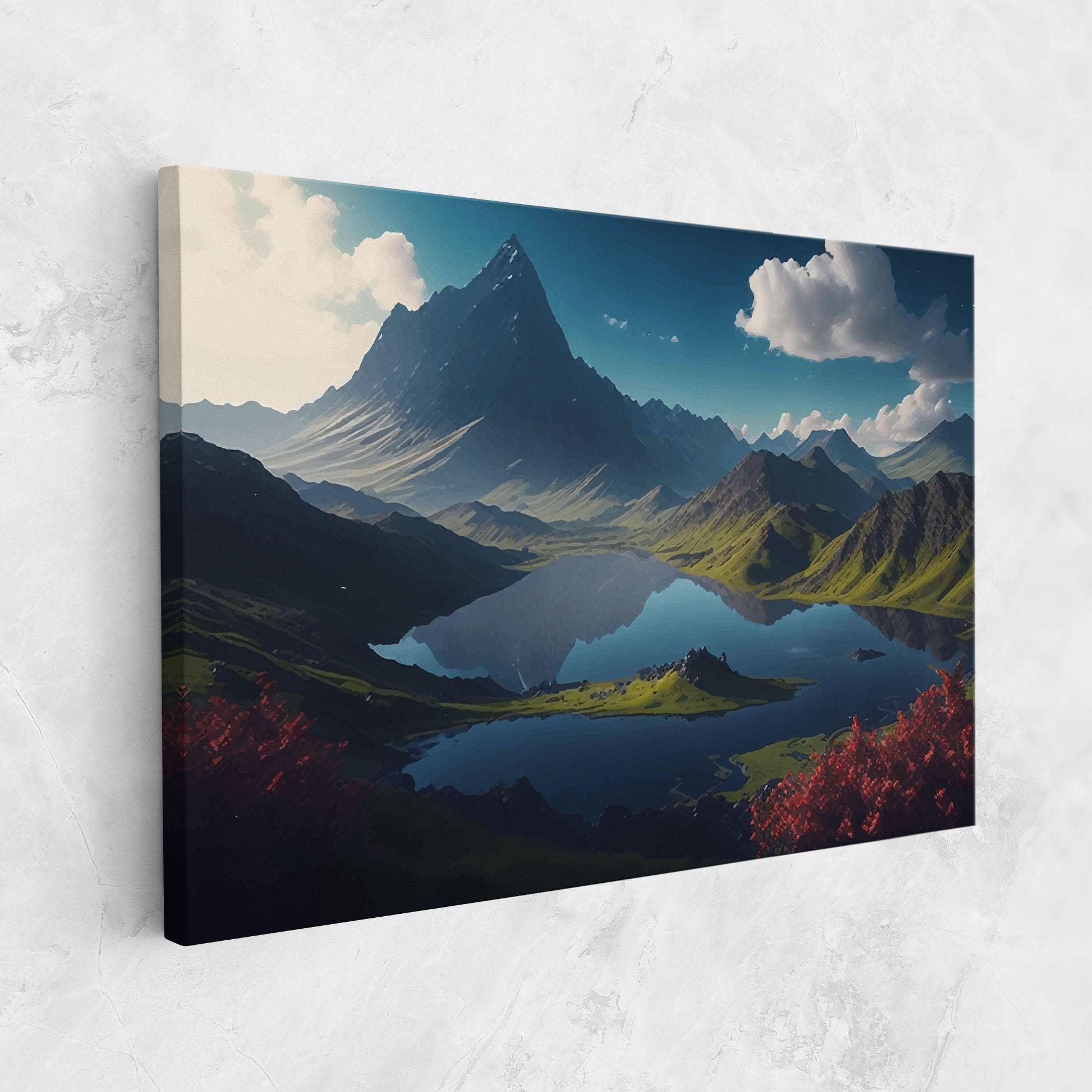 Vászonkép Red Flower Lake mockup 1