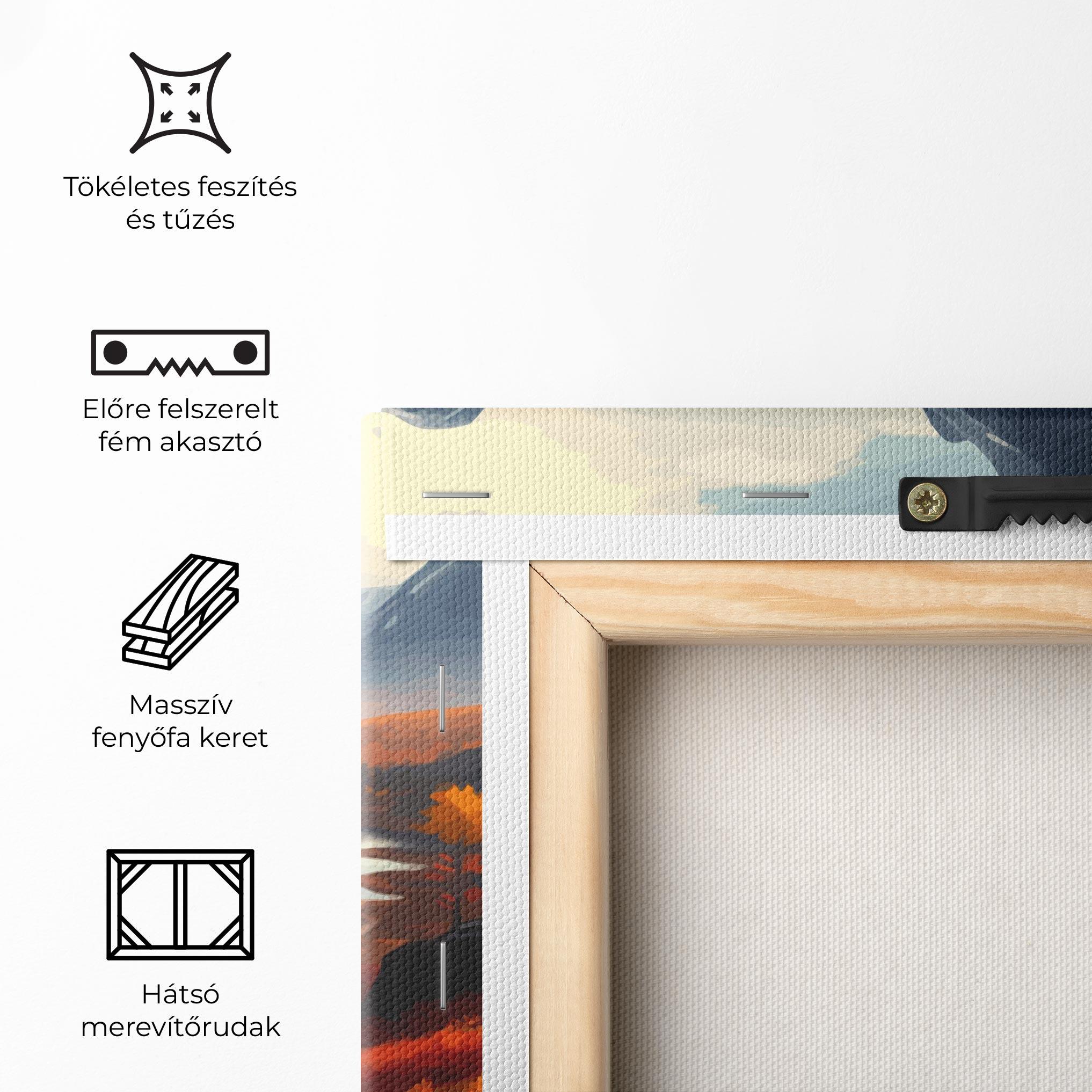 Vászonkép Autumn Field Lake mockup 5