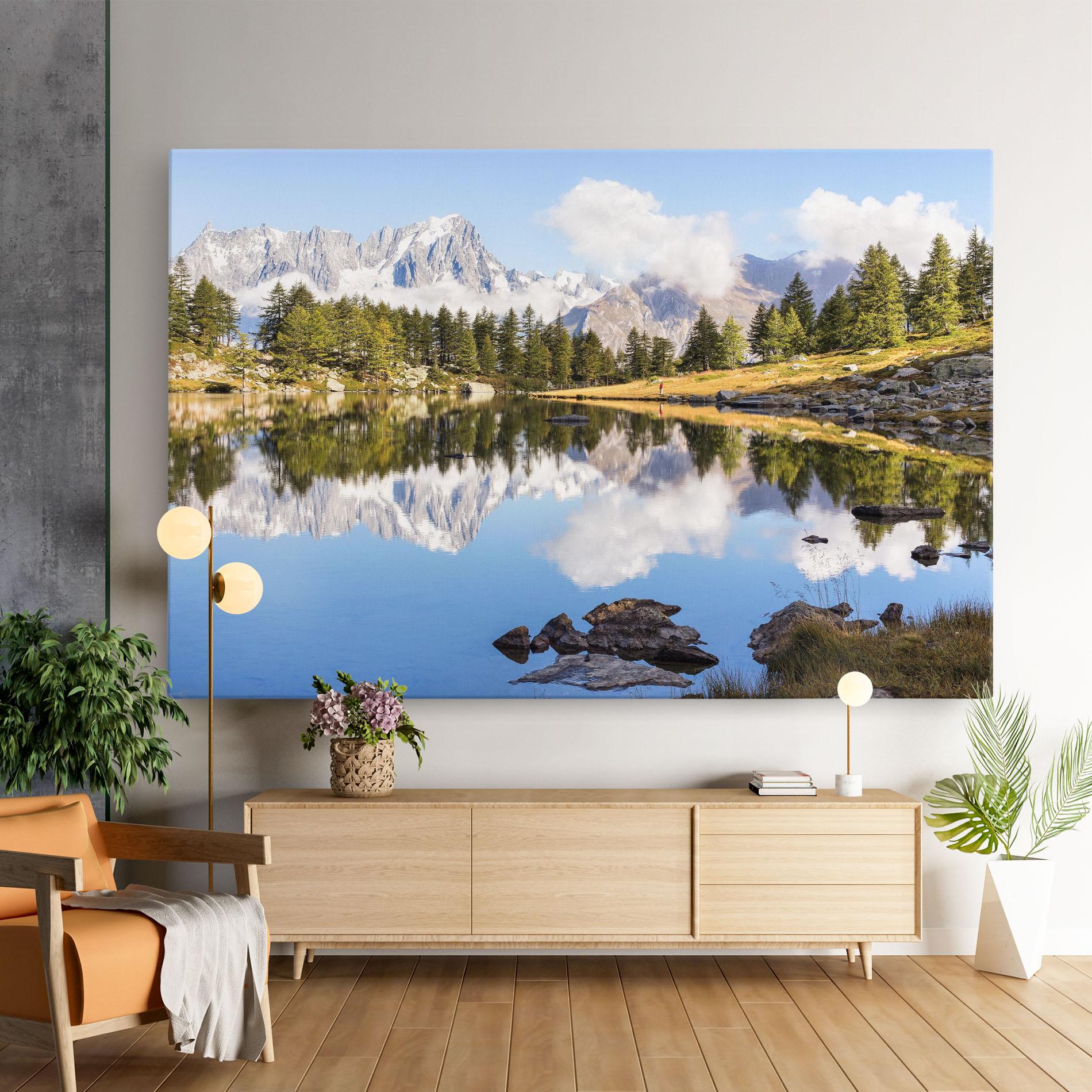 Vászonkép Mountain Reflection mockup 9