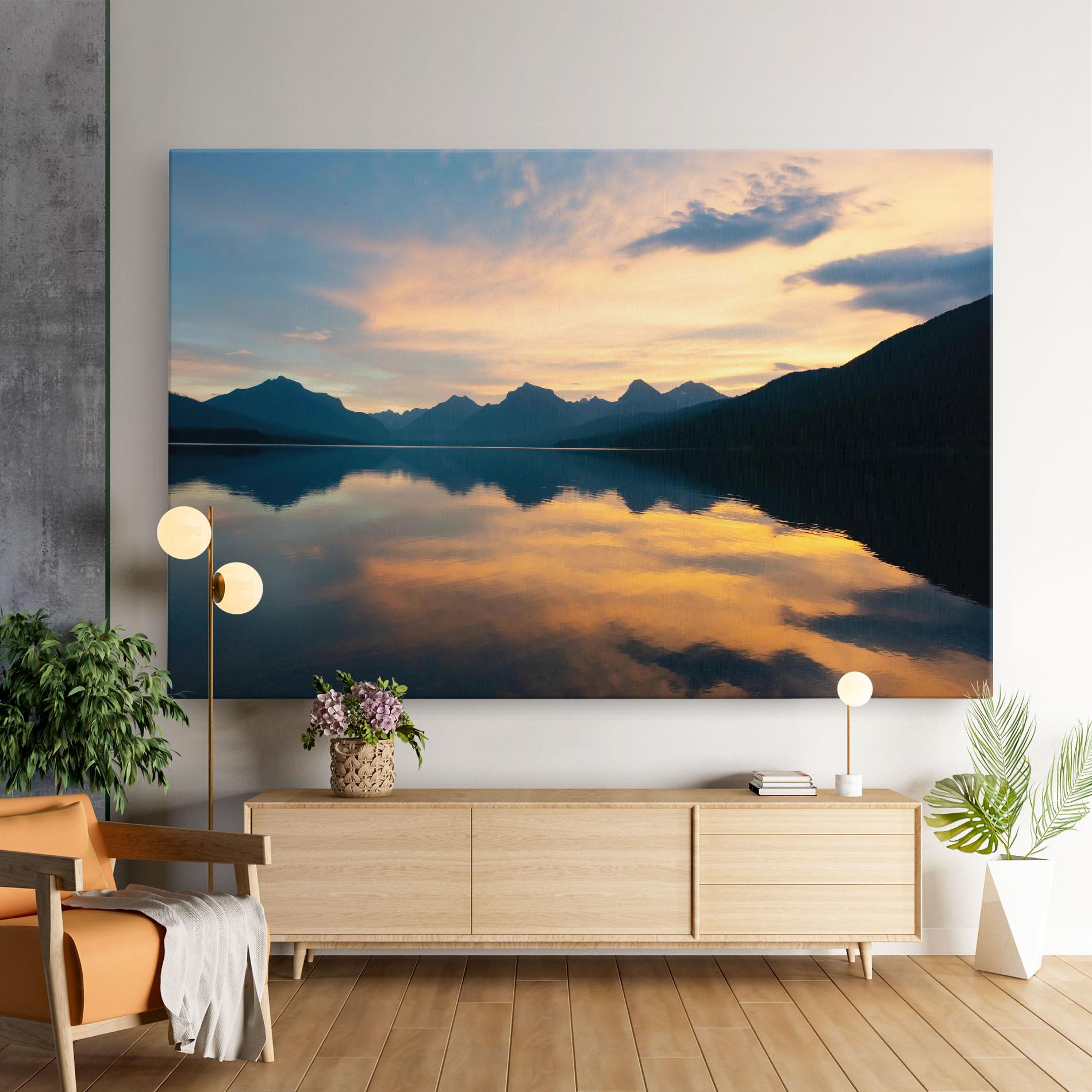 Vászonkép Orange Light Lake mockup 9