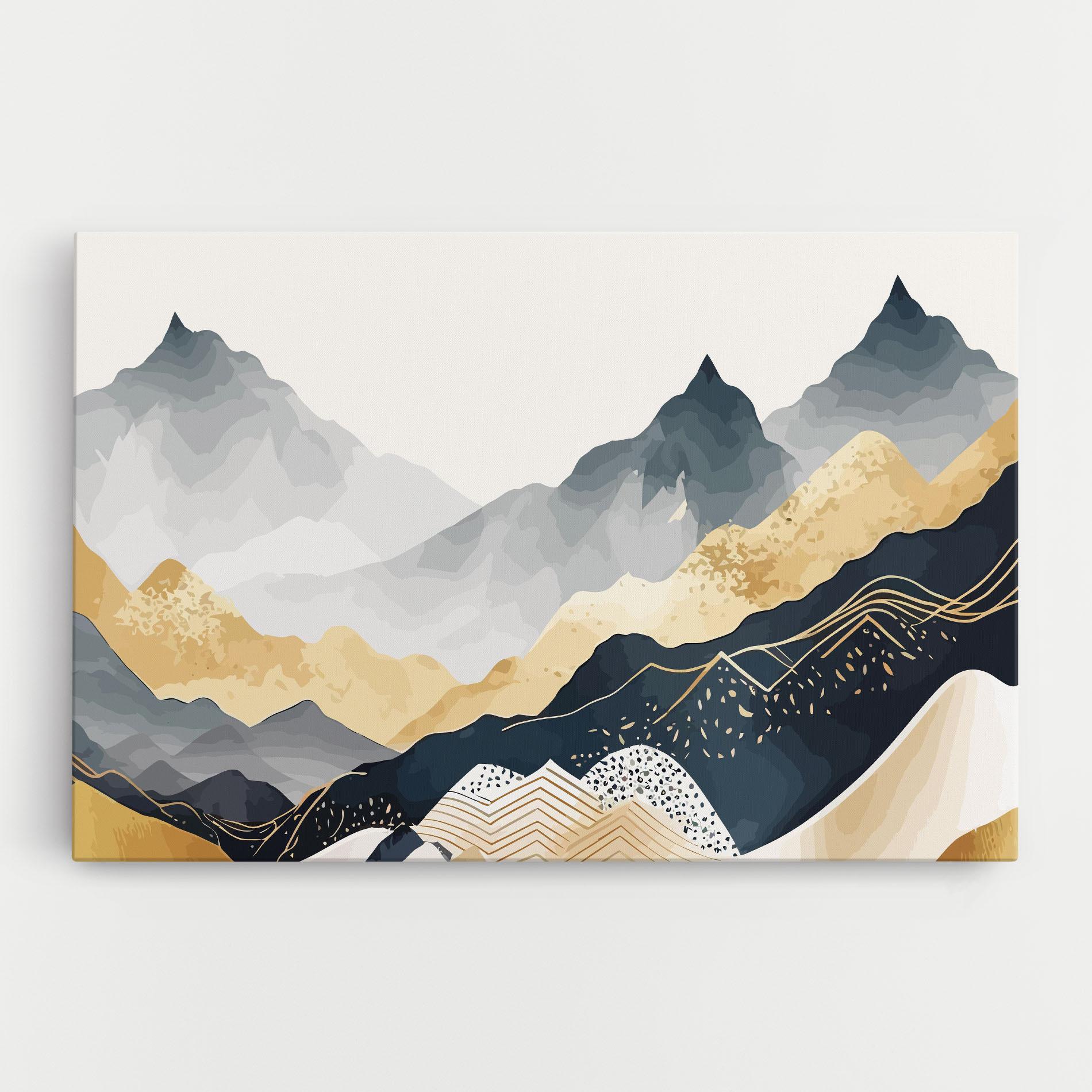 Vászonkép Gold Grey Mountain mockup 0