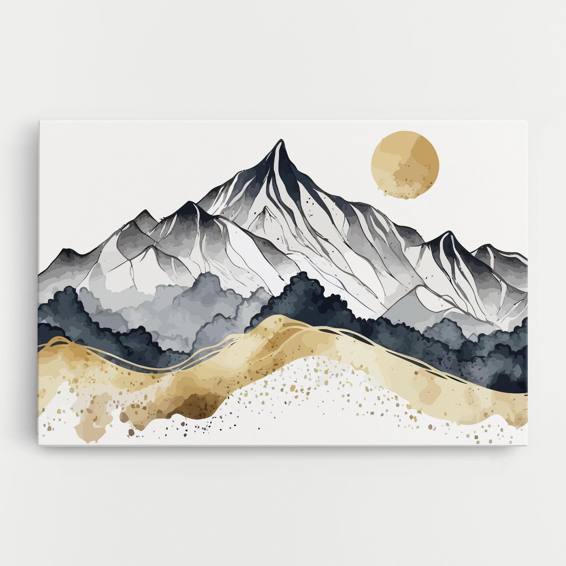 Vászonkép Grey Gold Mountain mockup 0
