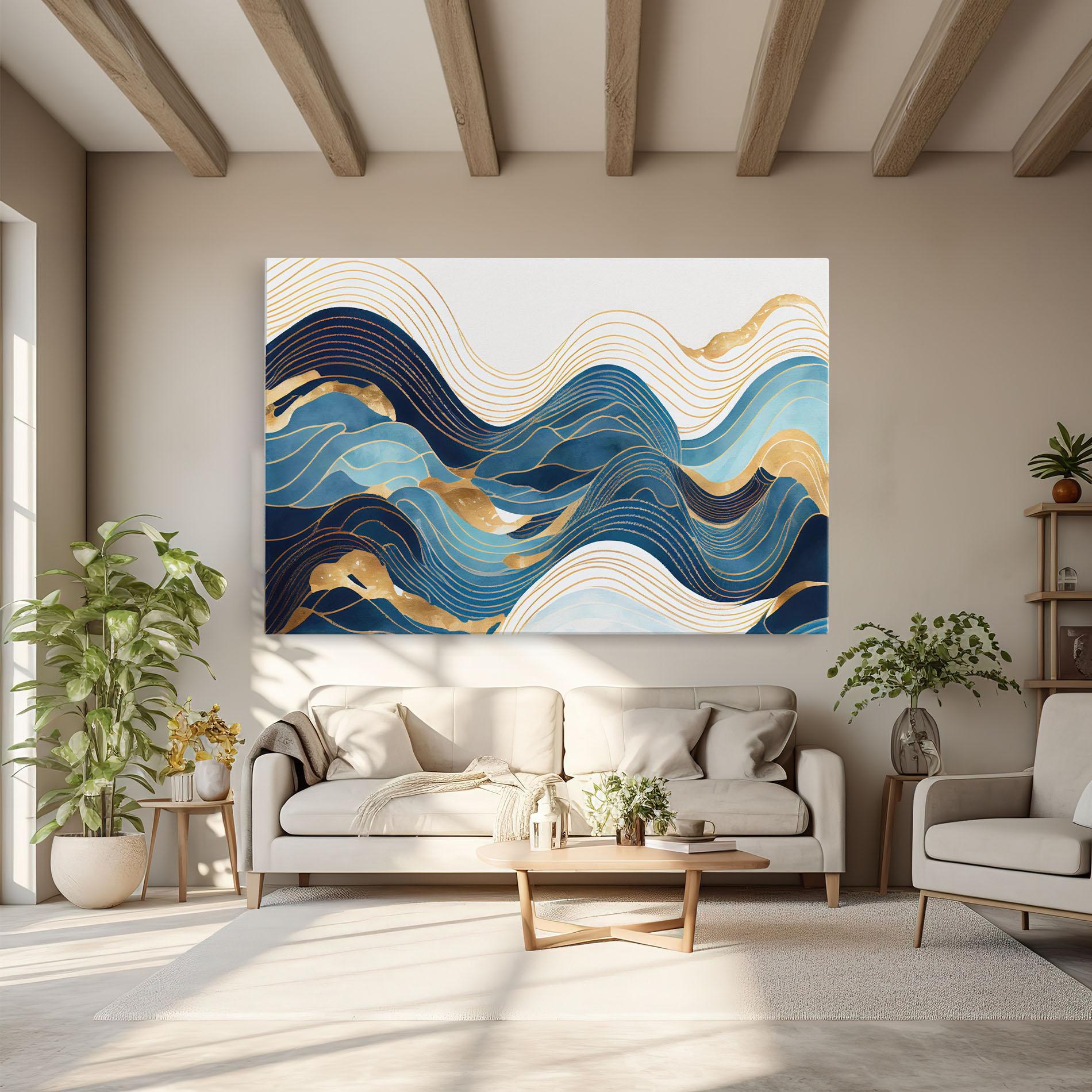 Vászonkép Blue Wave Mountain mockup 6