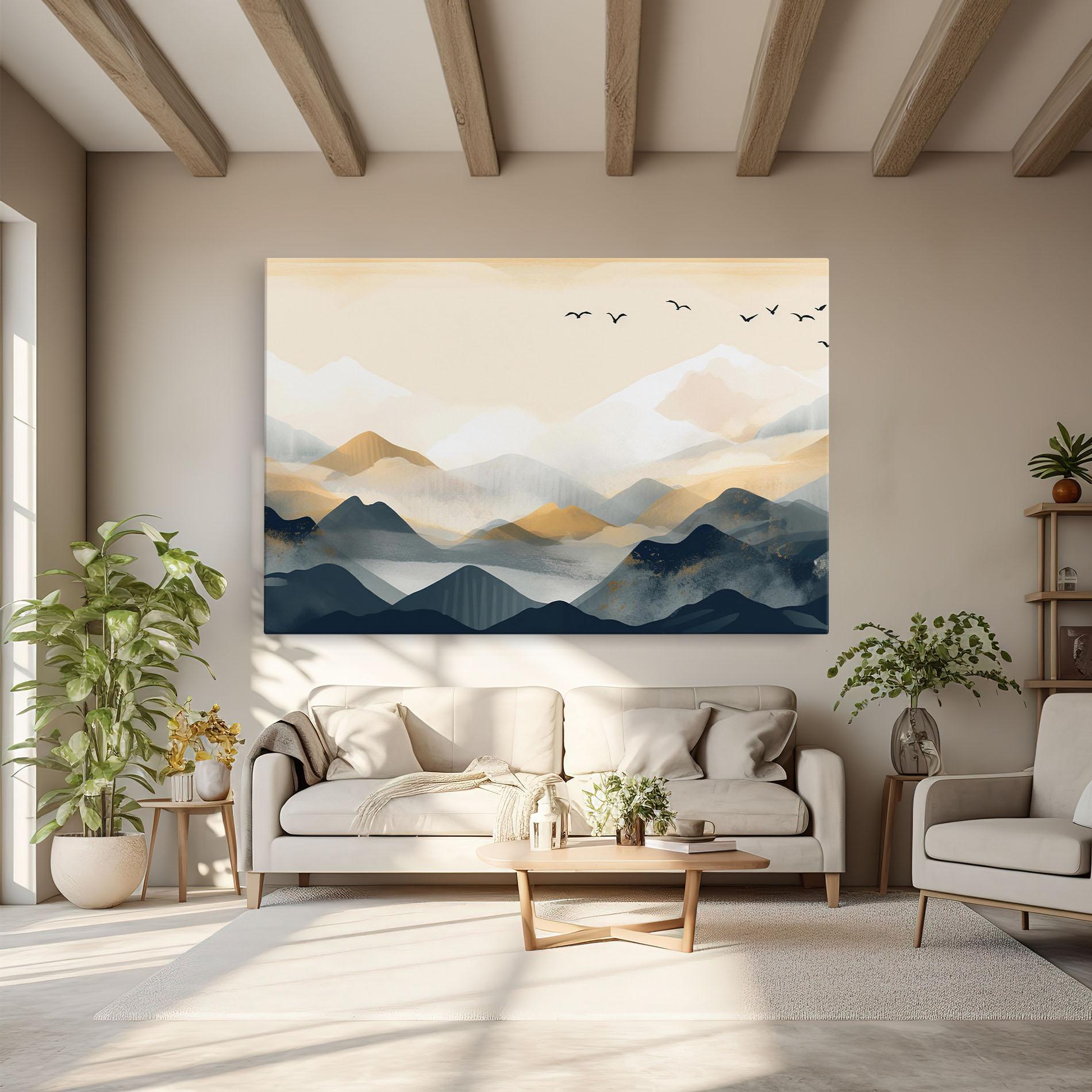 Vászonkép Gold Foggy Blue mockup 6