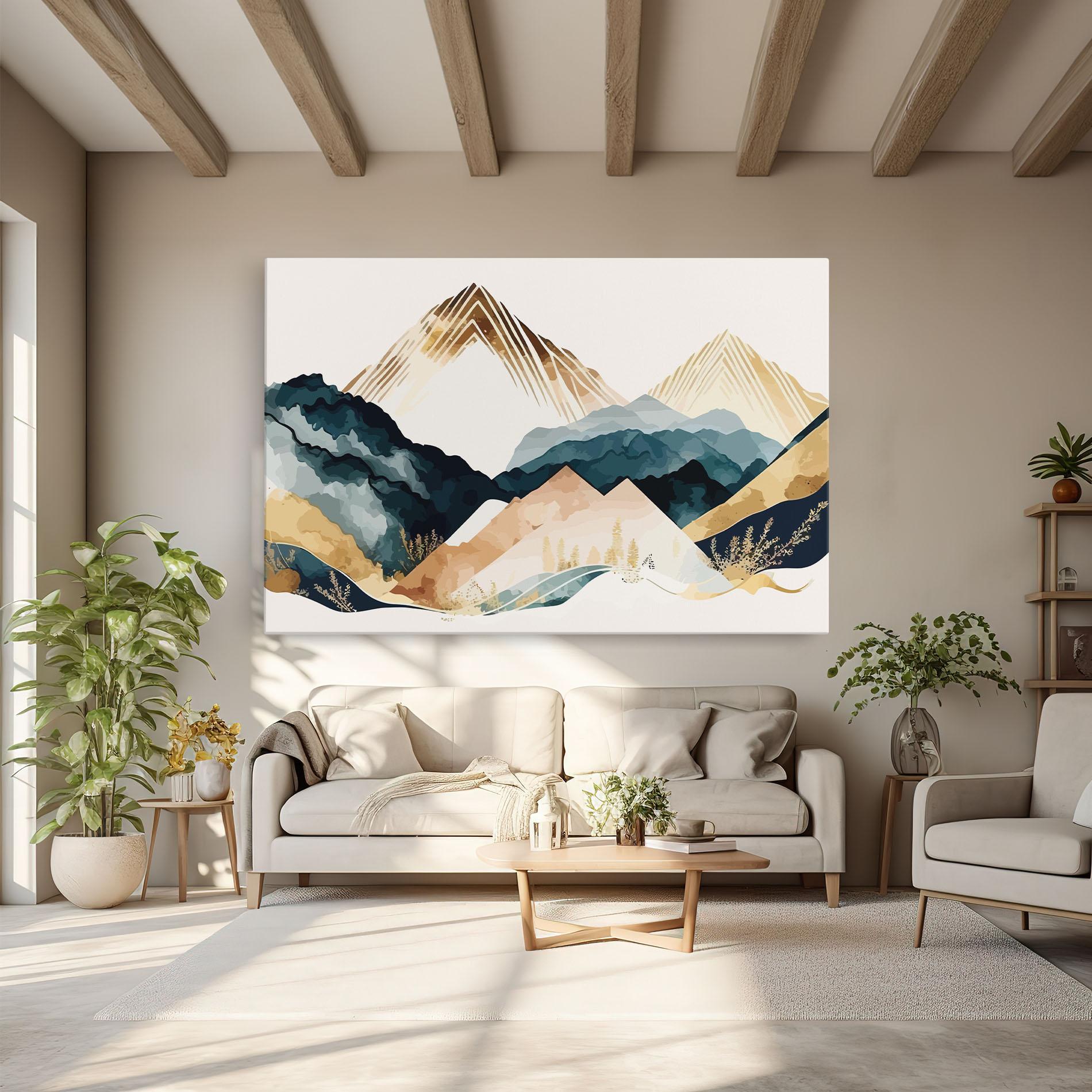 Vászonkép Gold Green Mountain mockup 6