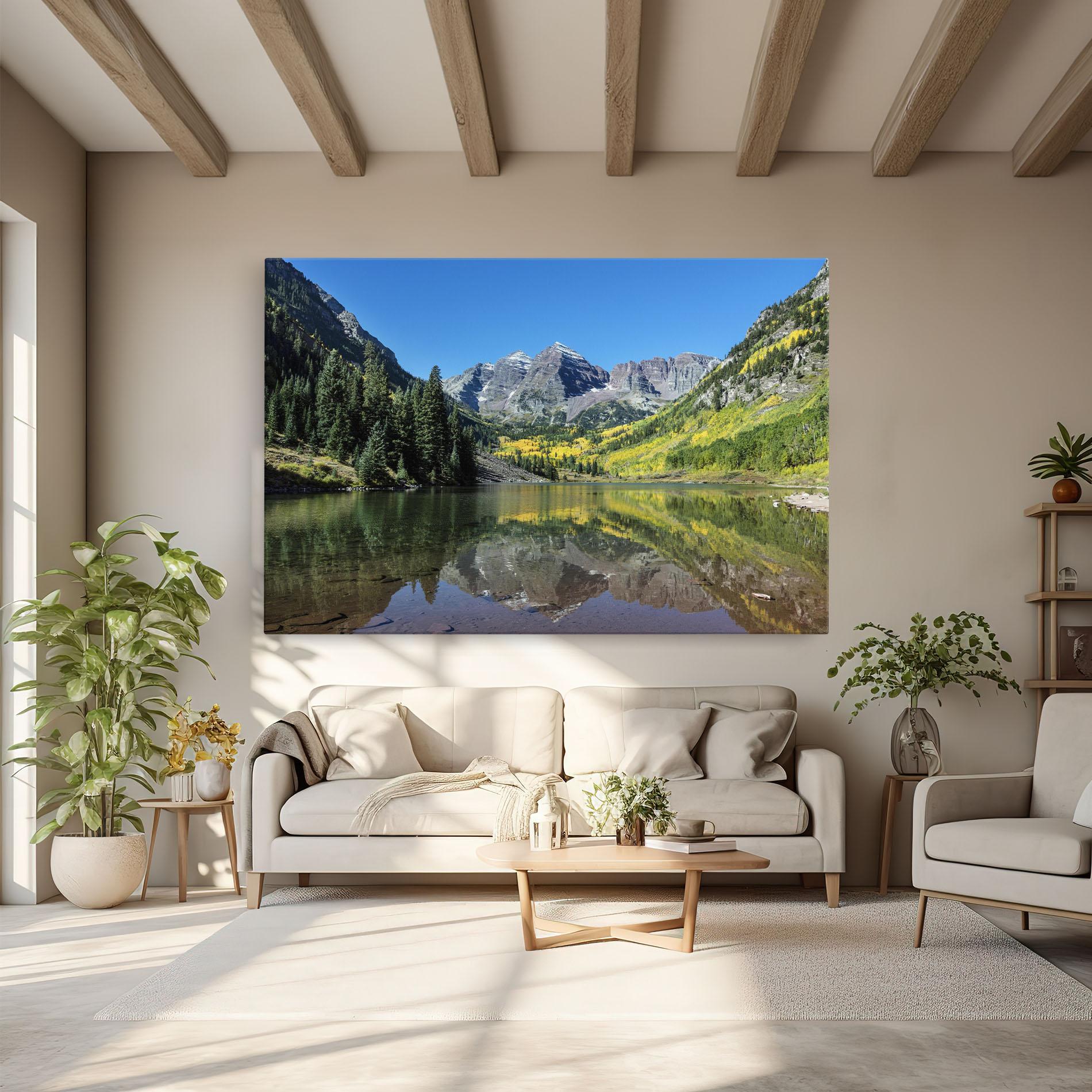 Vászonkép Lake Green Mountain mockup 6