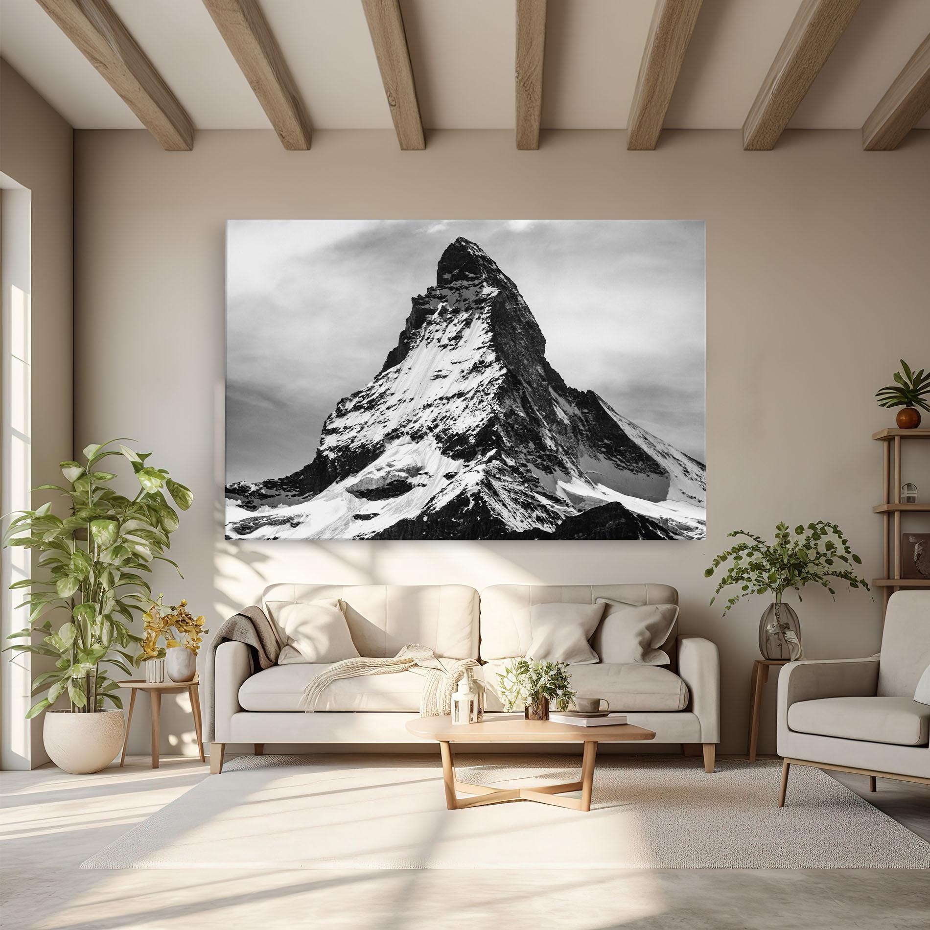 Vászonkép Snowy Black Mountain mockup 6