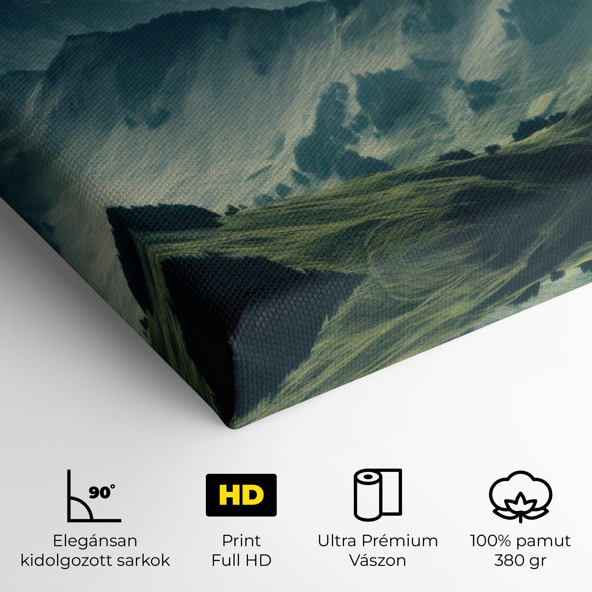 Vászonkép Amazing Foggy Mountain mockup 4