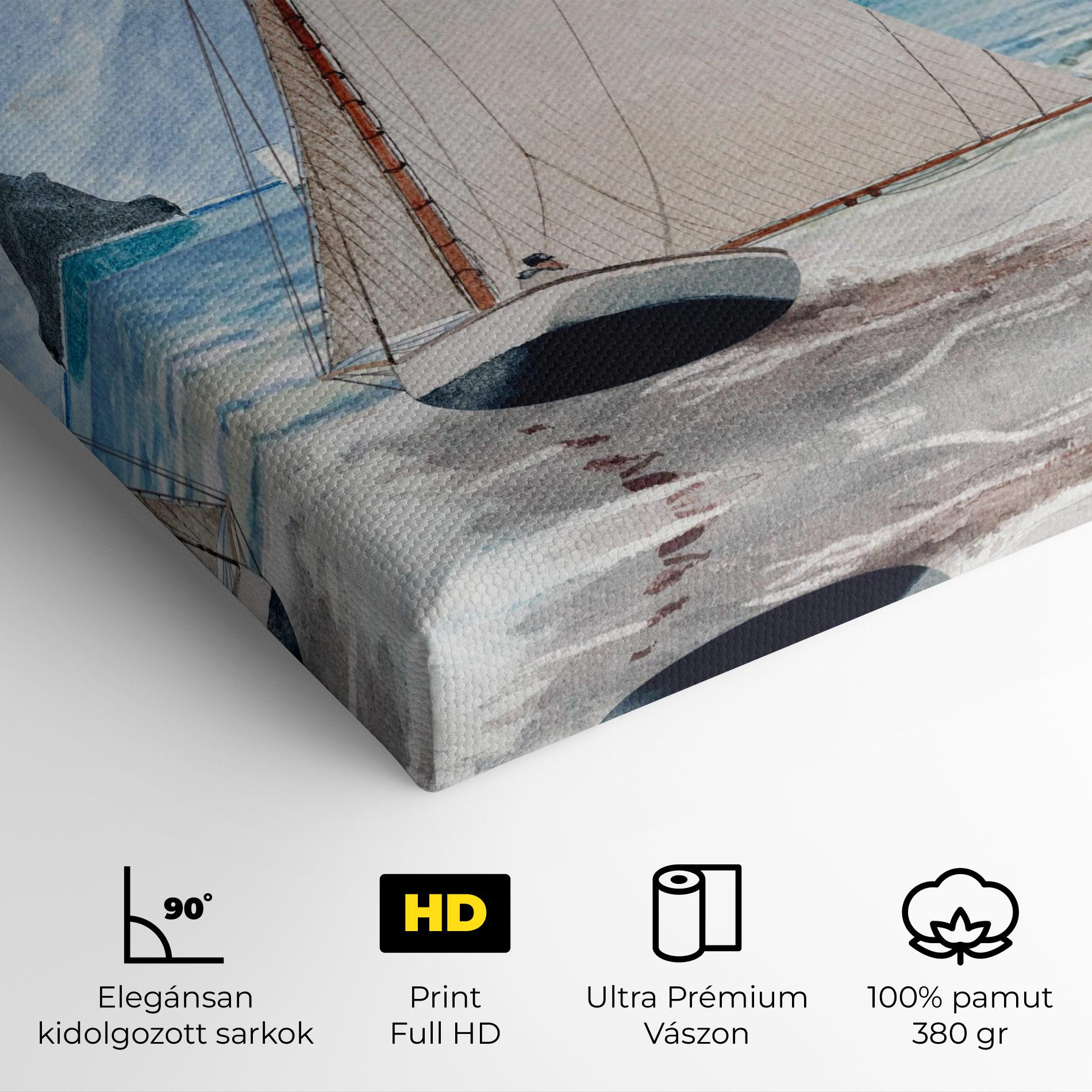 Vászonkép Boat Mountain View mockup 4