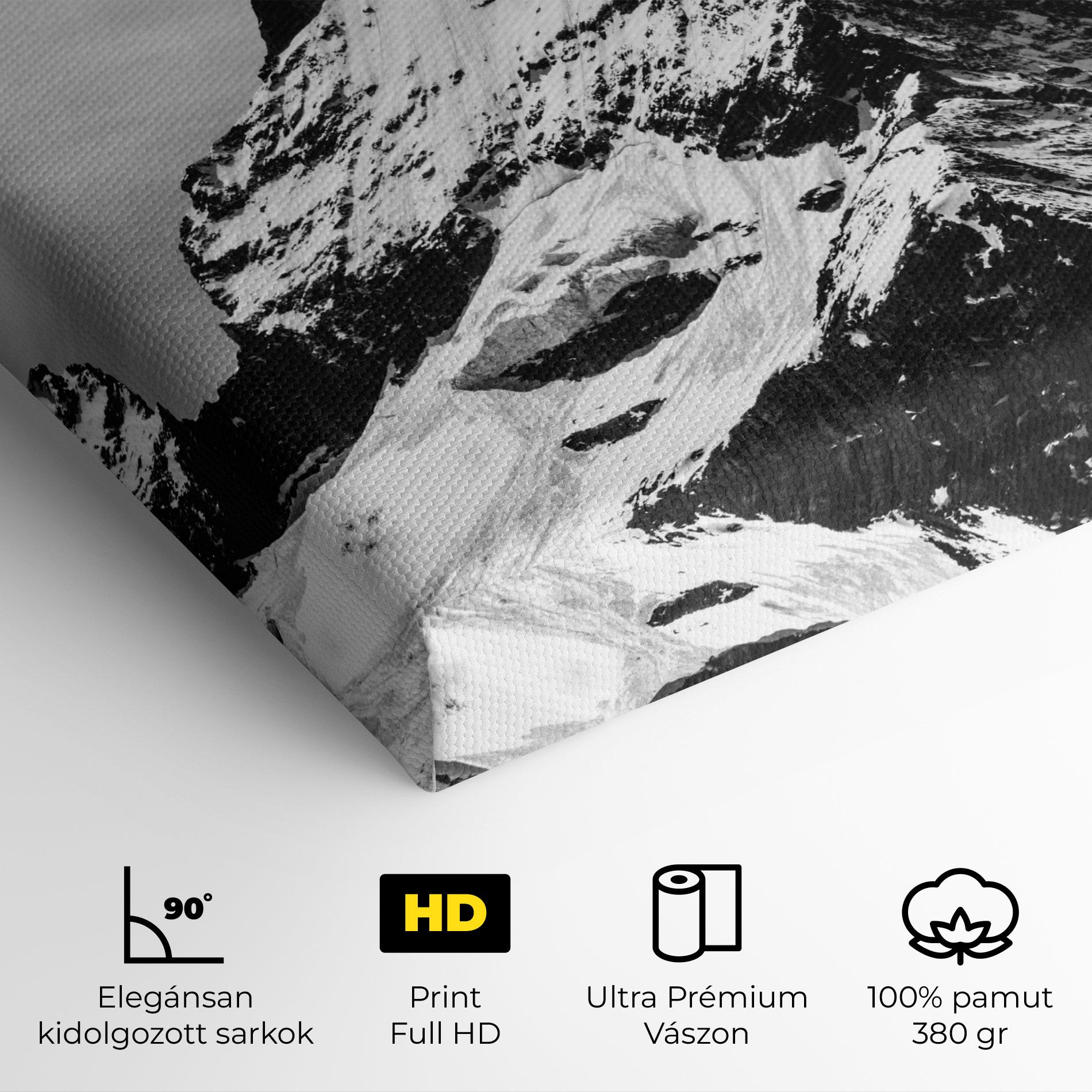 Vászonkép Snowy Black Mountain mockup 4