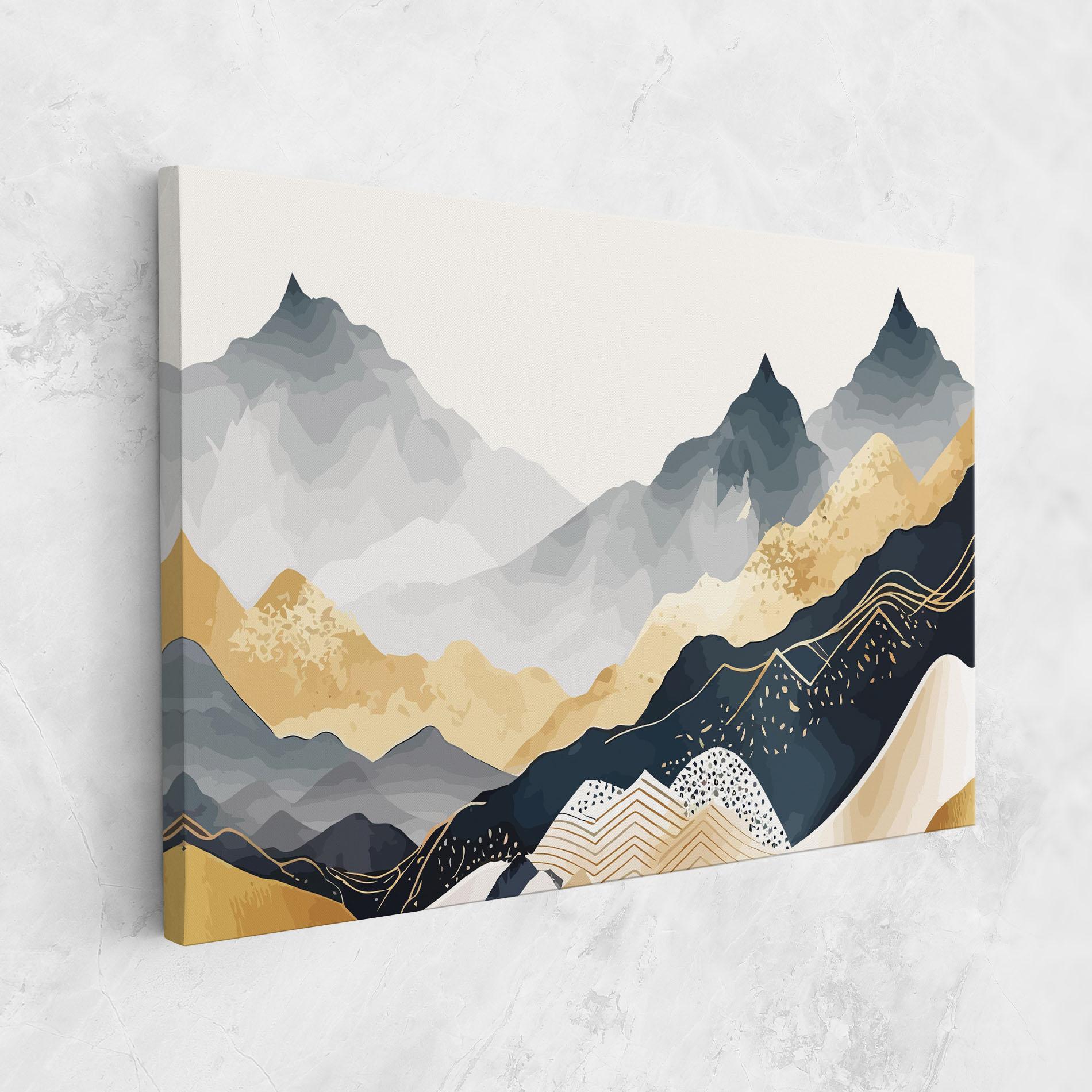 Vászonkép Gold Grey Mountain mockup 1