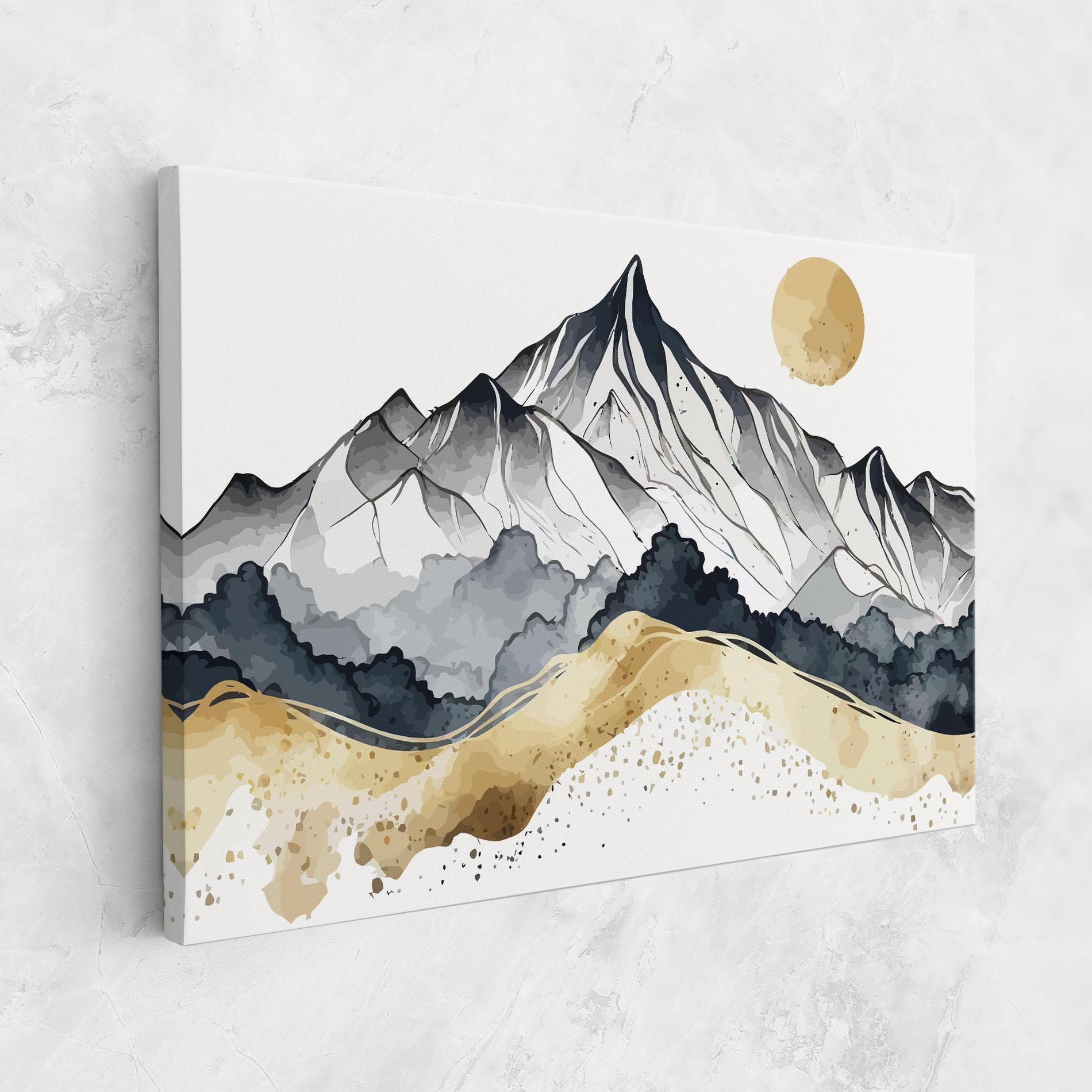 Vászonkép Grey Gold Mountain mockup 1