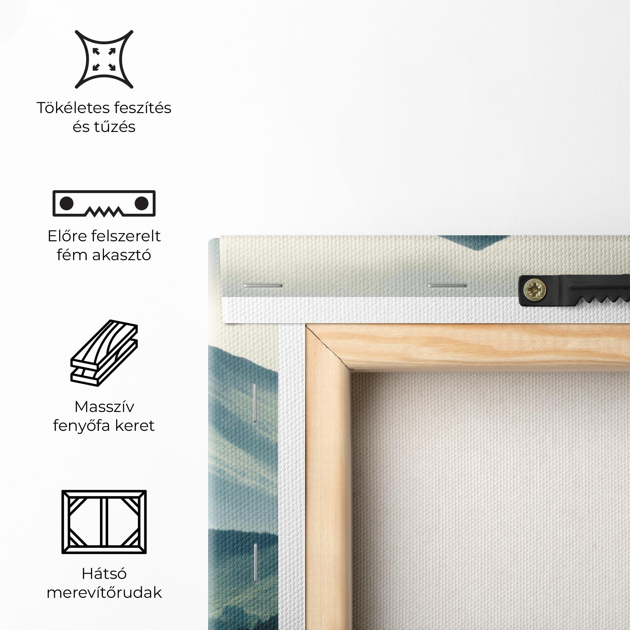 Vászonkép Amazing Foggy Mountain mockup 5
