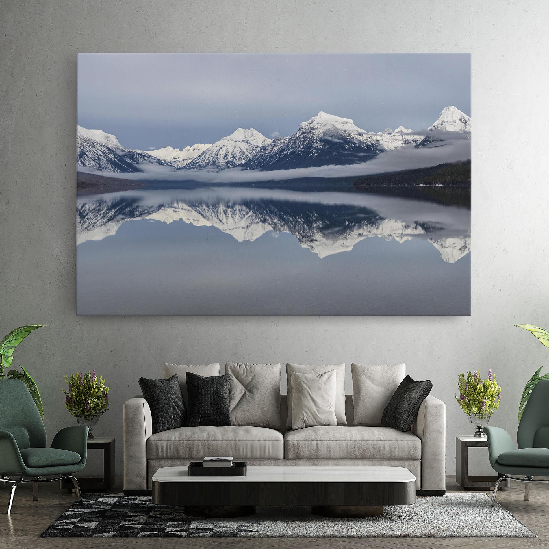 Vászonkép Beautiful Snowy Mountain mockup 7