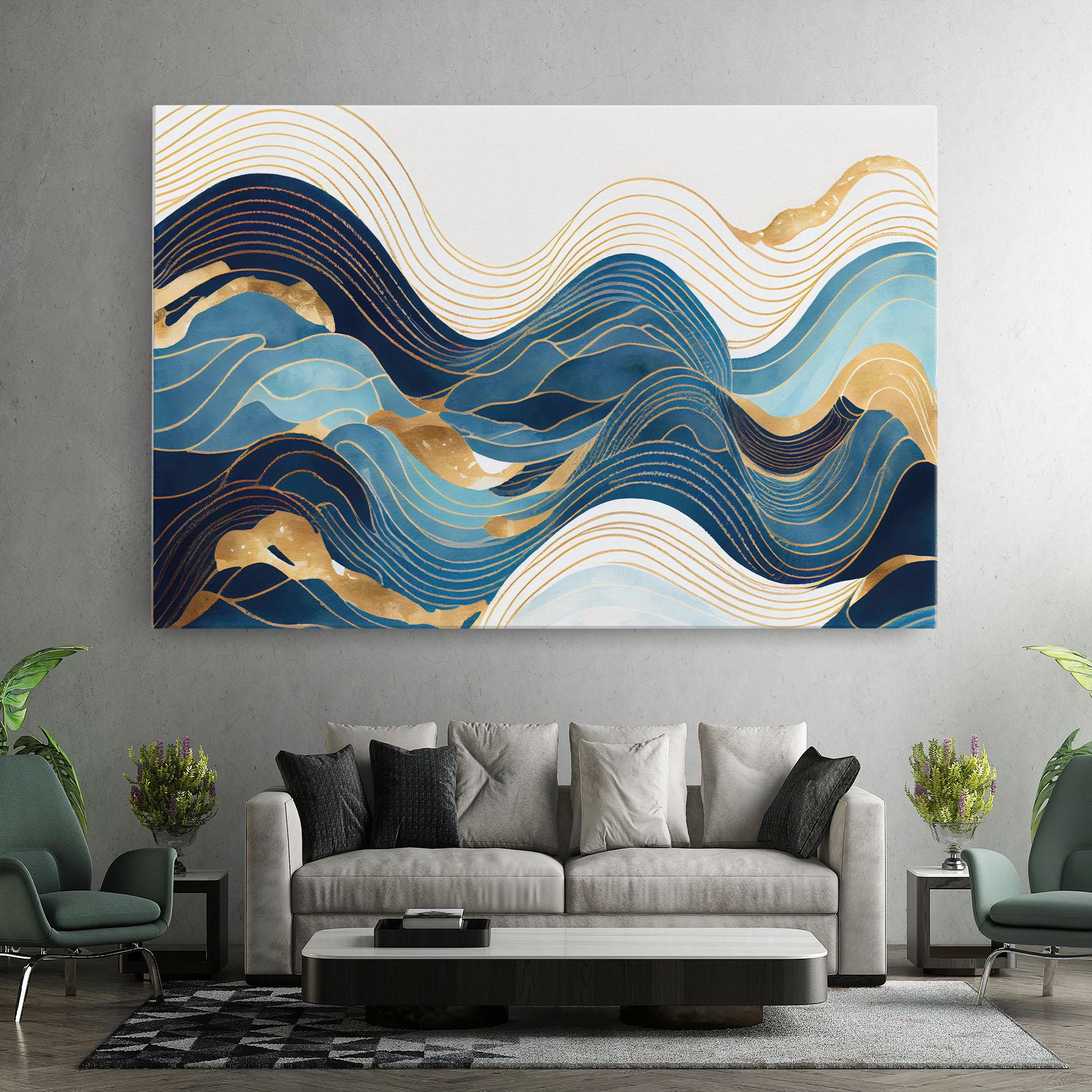 Vászonkép Blue Wave Mountain mockup 7