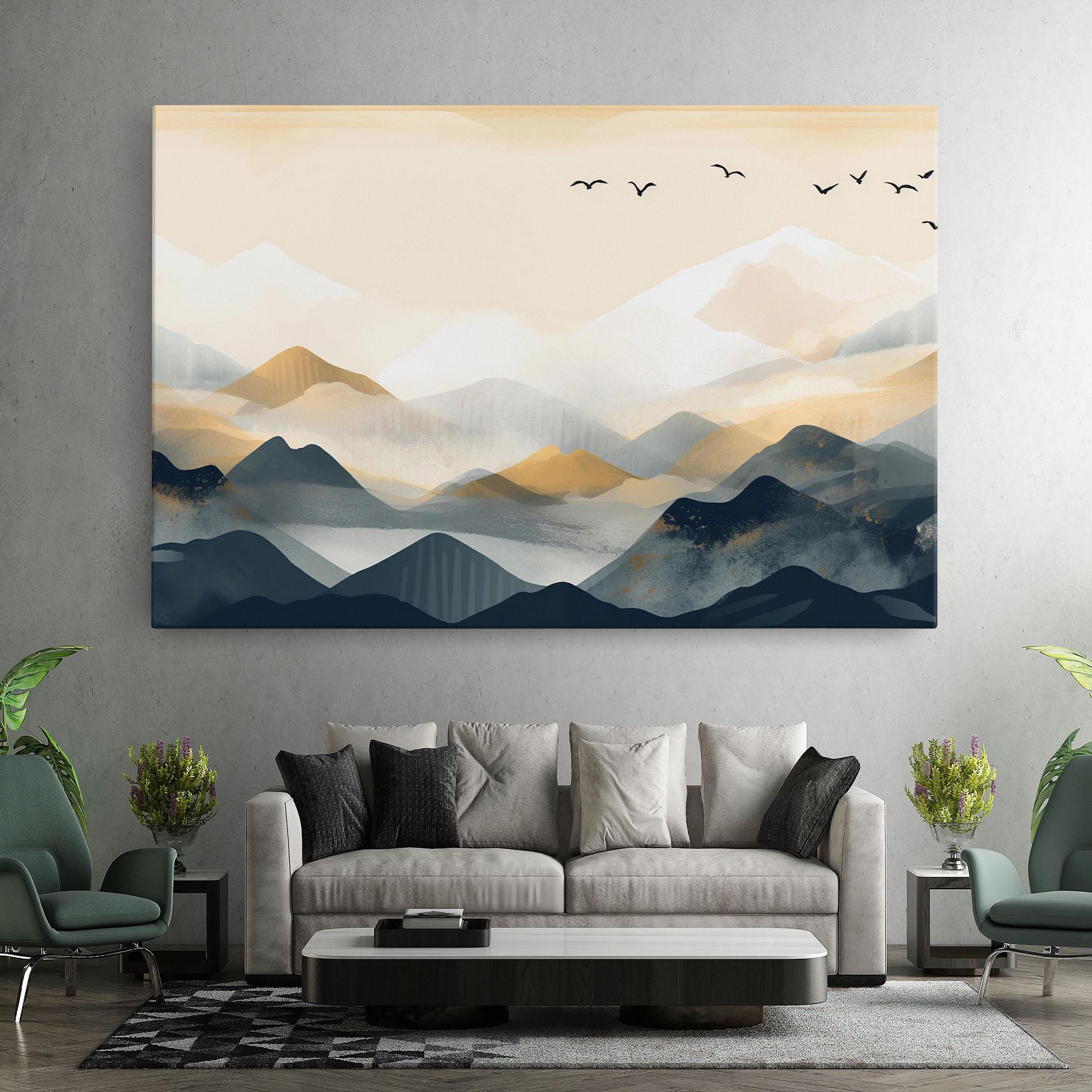 Vászonkép Gold Foggy Blue mockup 7