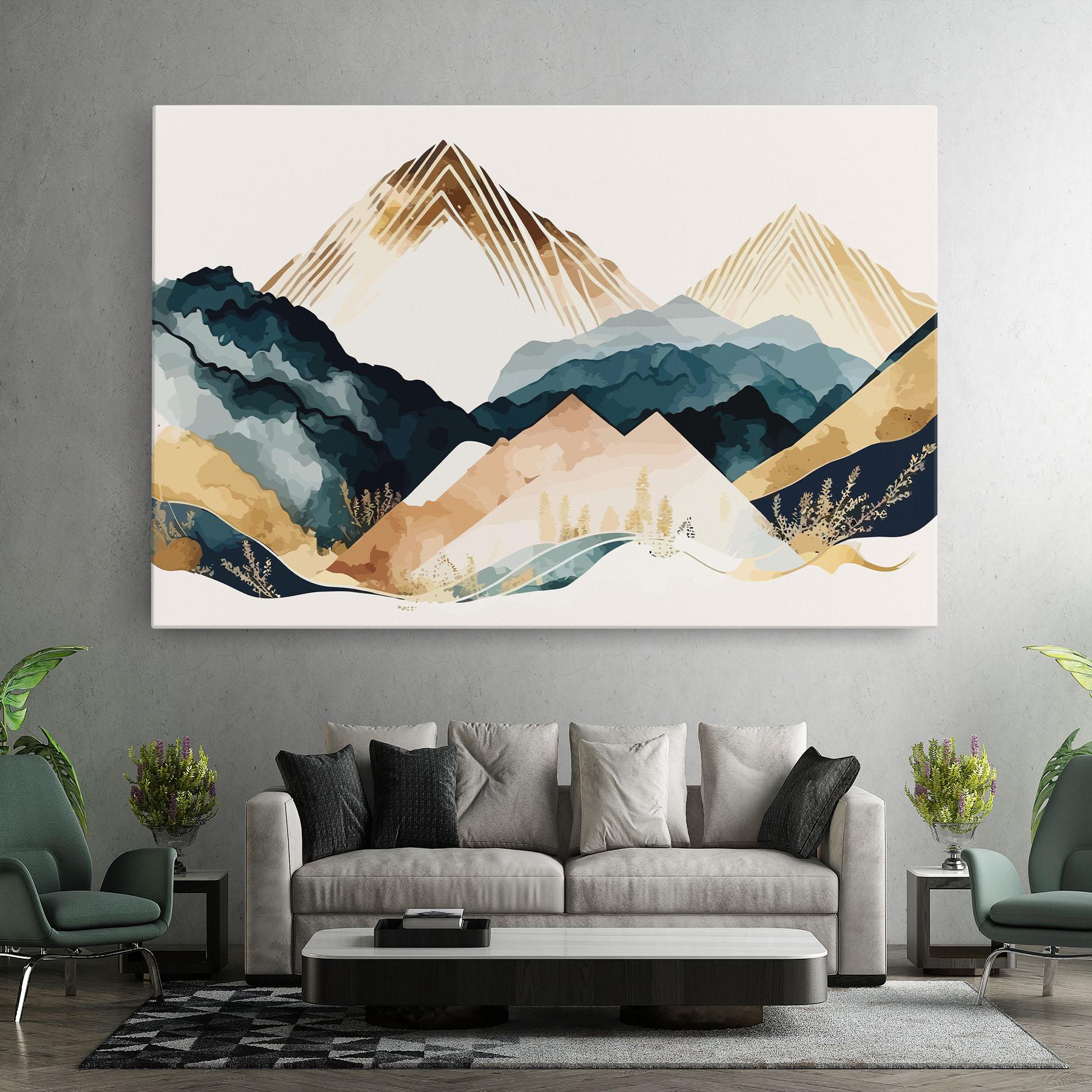 Vászonkép Gold Green Mountain mockup 7