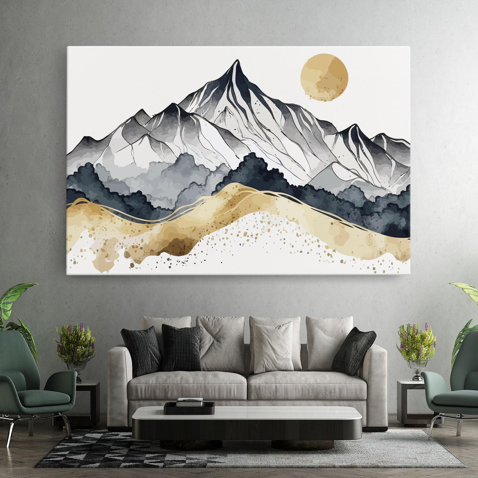Vászonkép Grey Gold Mountain mockup 7