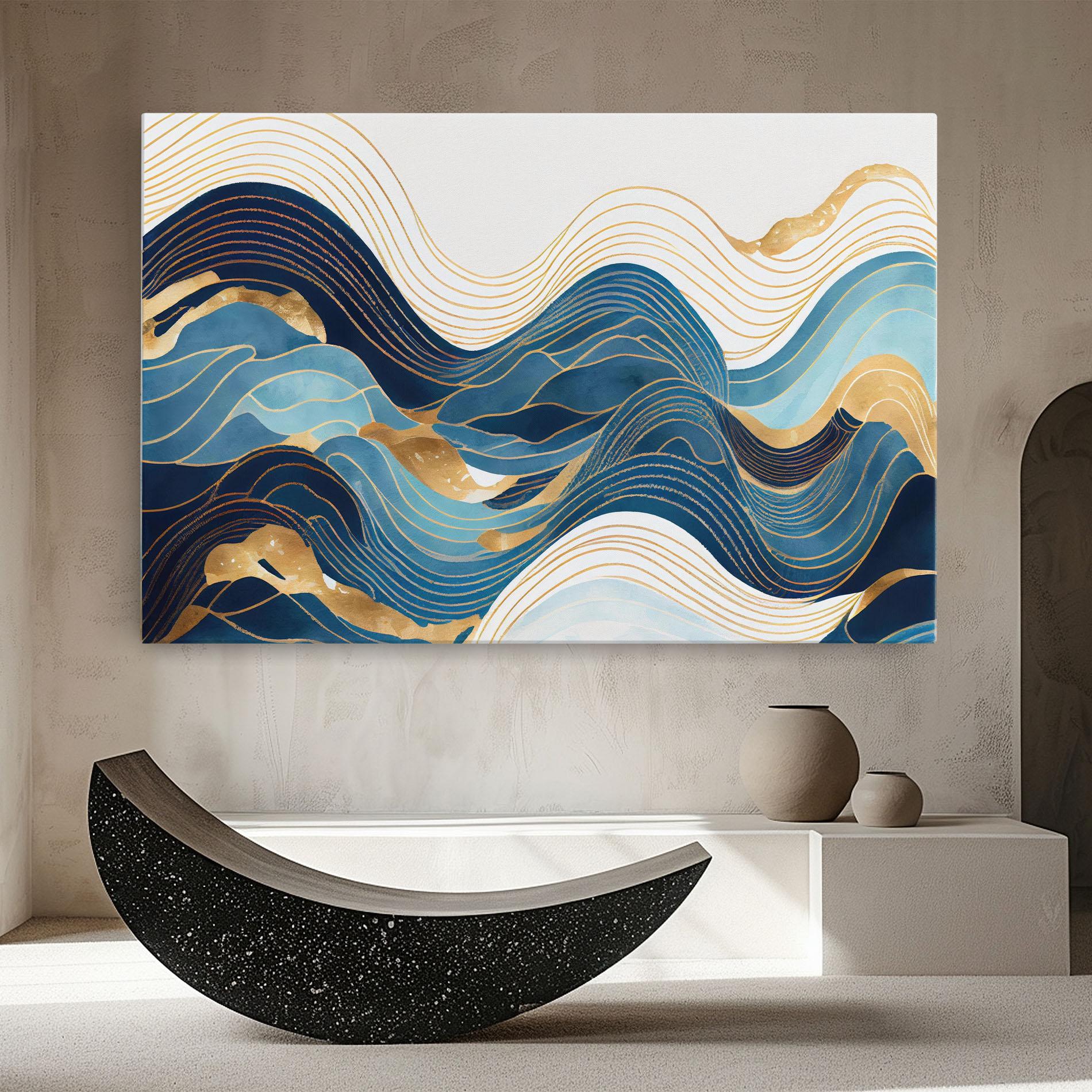 Vászonkép Blue Wave Mountain mockup 8